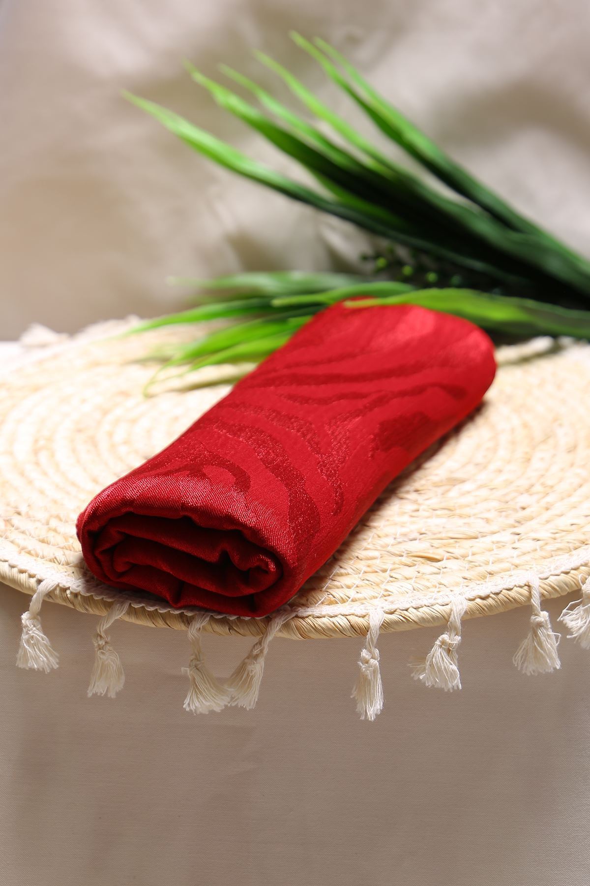 Zebra Desen Jakar Şal Bordo - 16617.1596.