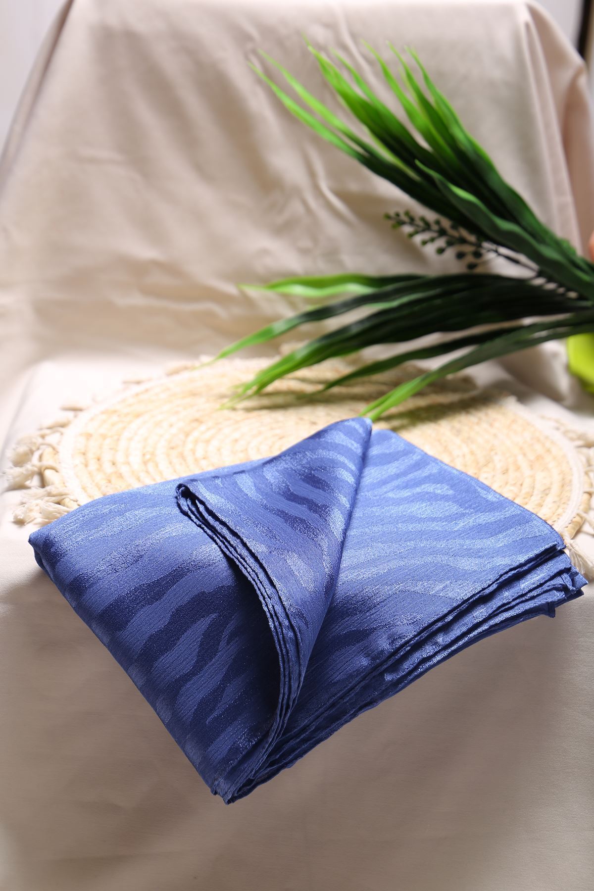 Zebra Desen Jakar Şal İndigo - 16617.1596.