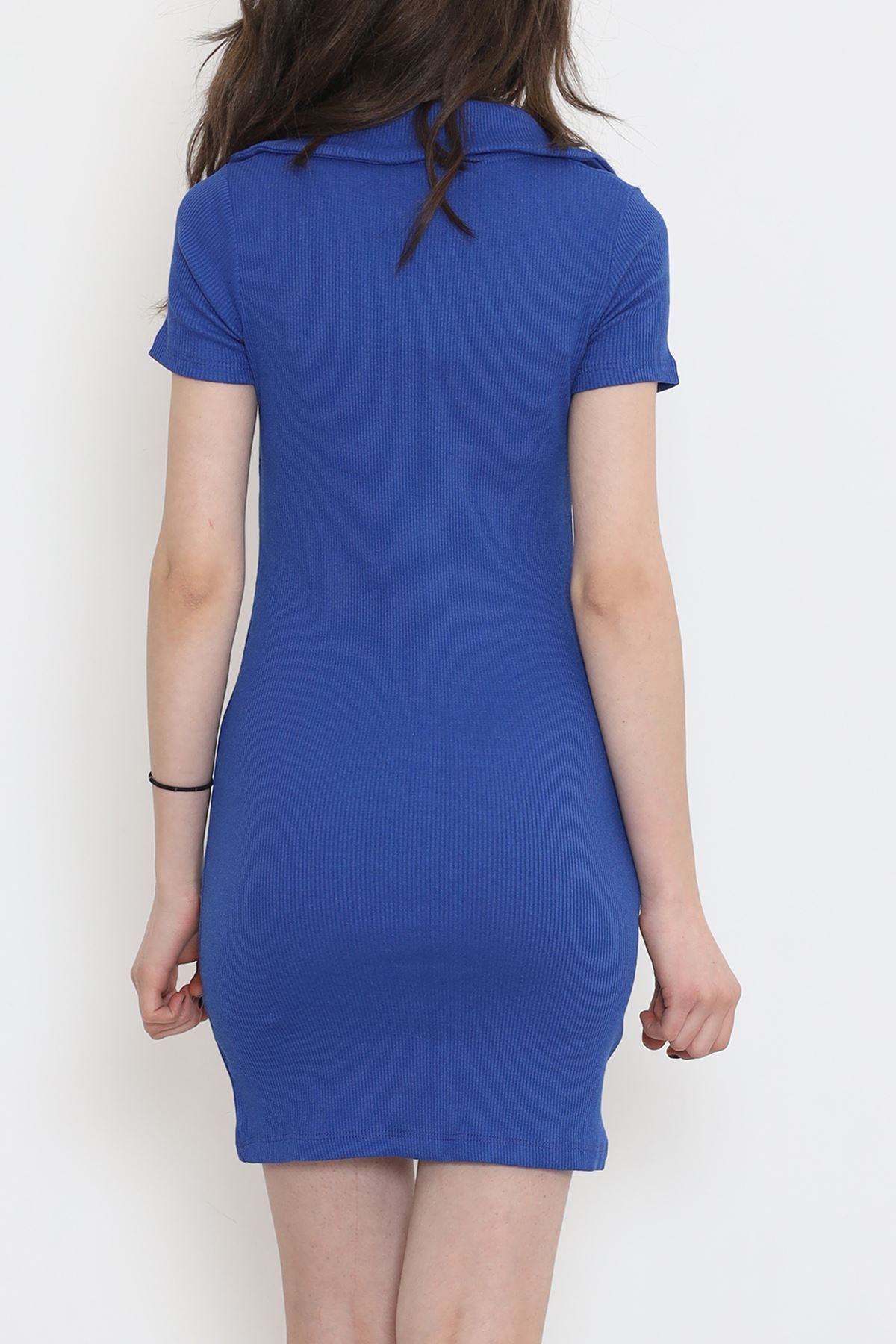 Kaşkorse Polo Yaka Elbise Saks - 15273.1567.