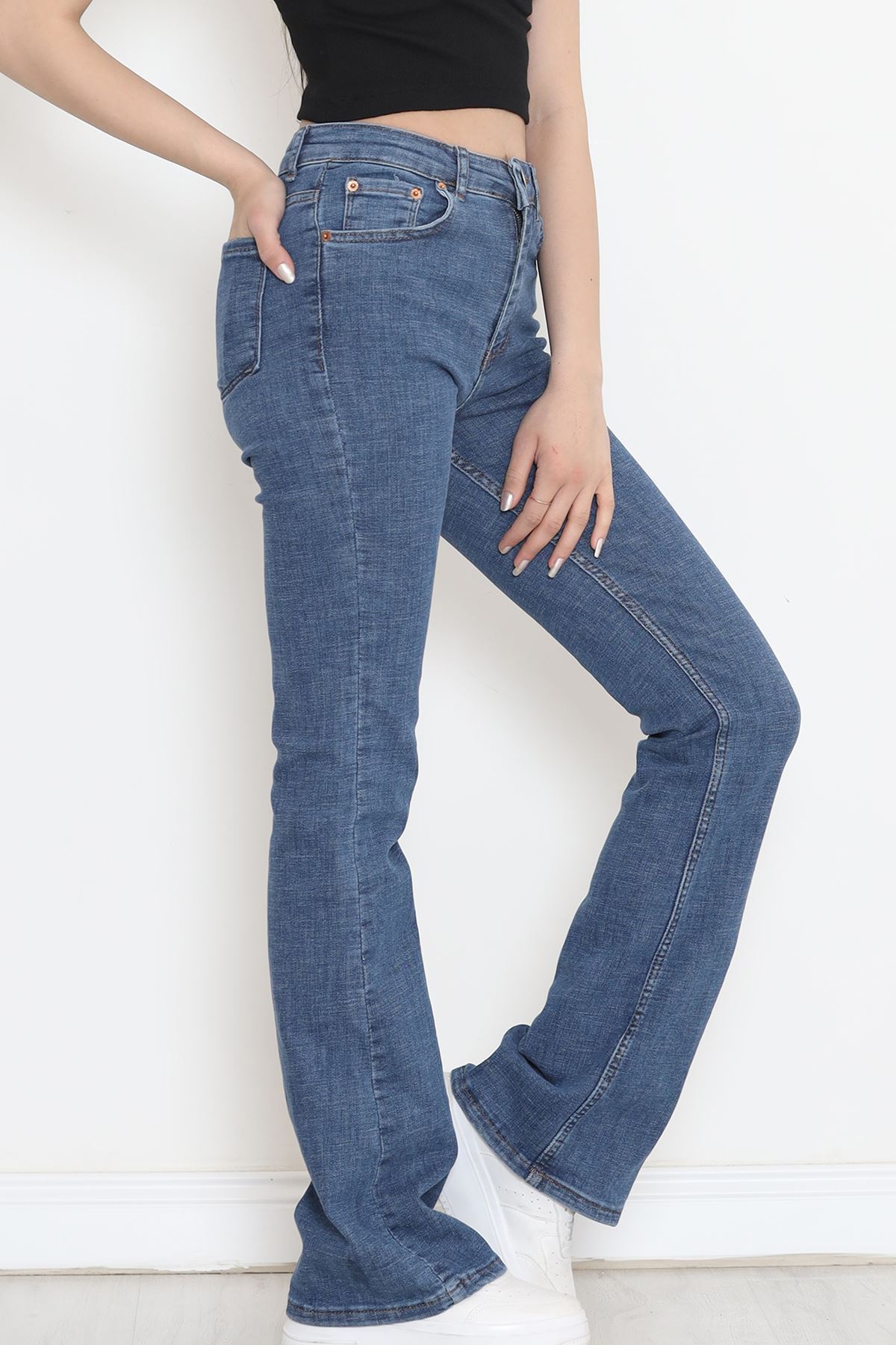 İspanyol Paça Kot Pantolon Mavi4 - 11878.1431.