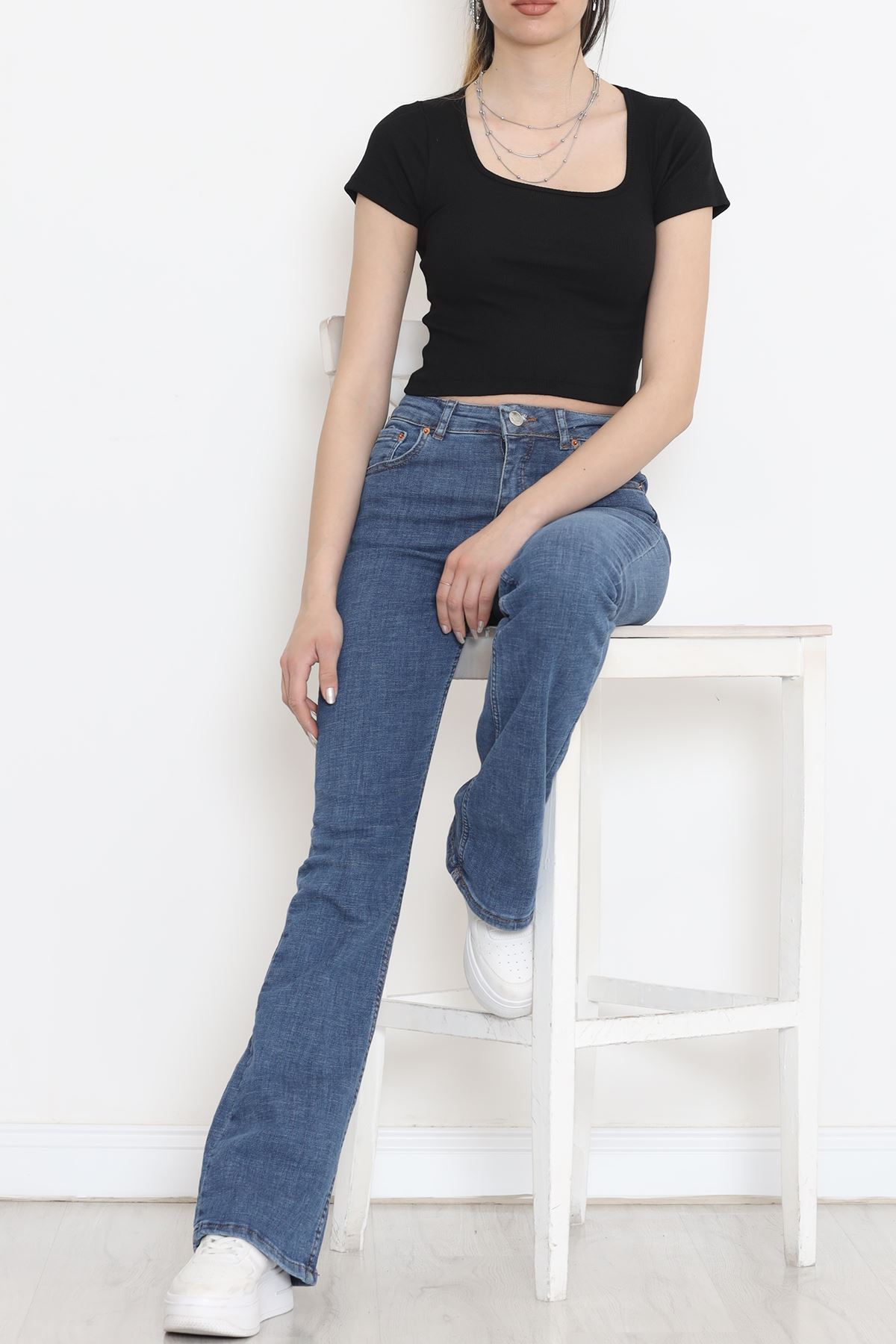 İspanyol Paça Kot Pantolon Mavi4 - 11878.1431.