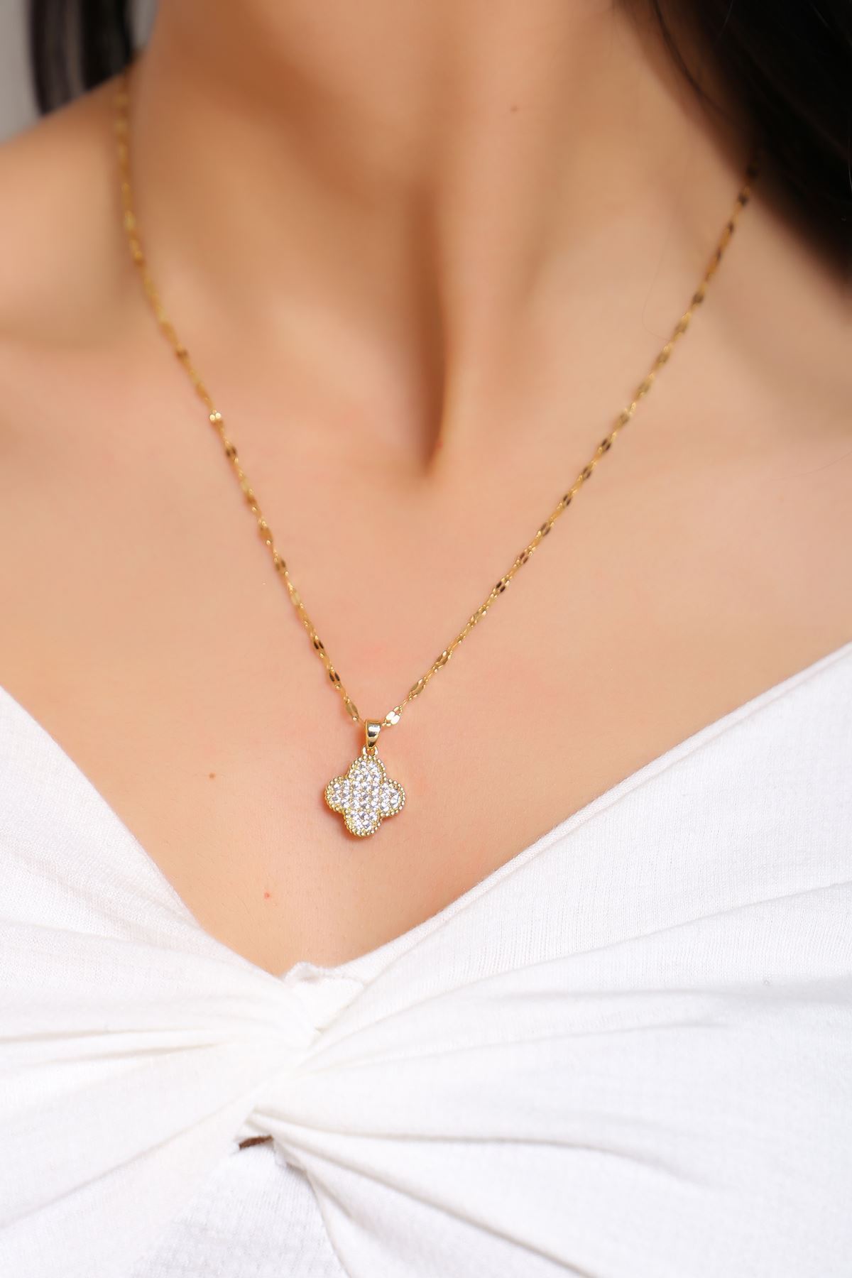 Çelik Kolye Gold4 - 17211.1805.