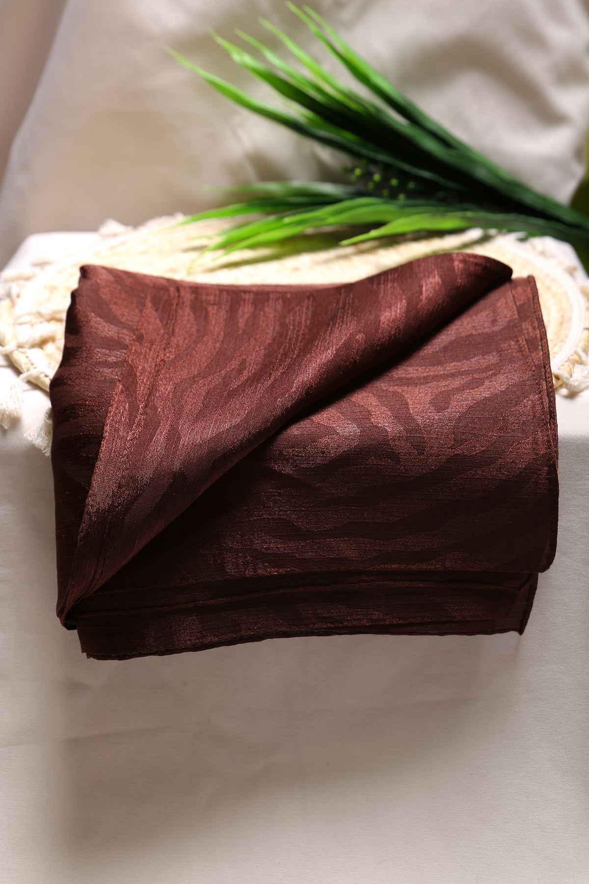 Zebra Desen Jakar Şal Kahve - 16617.1596.