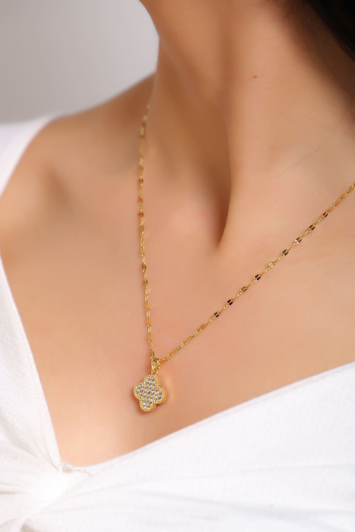 Çelik Kolye Gold4 - 17211.1805.