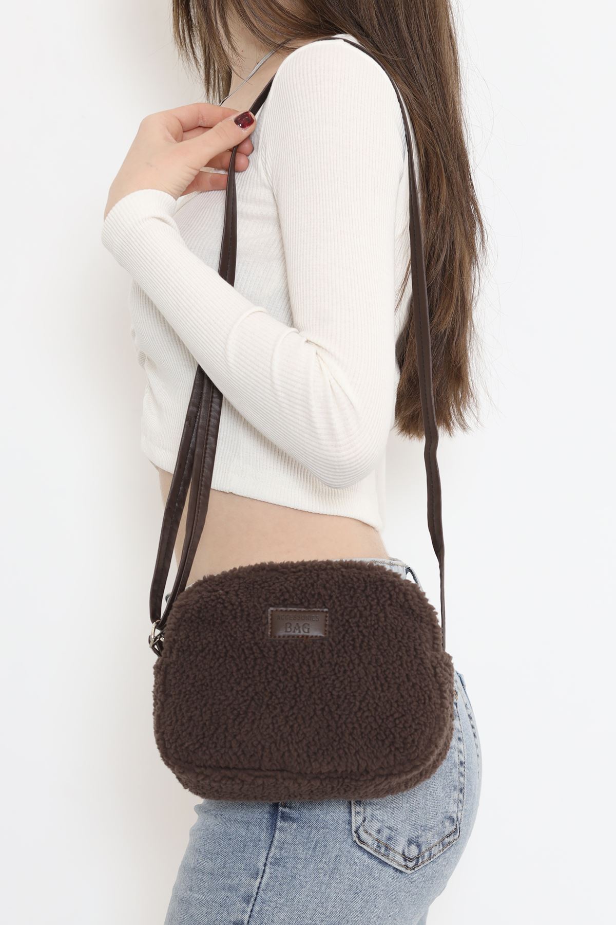 Peluş Çapraz Çanta Acıkahve - 17340.1624.