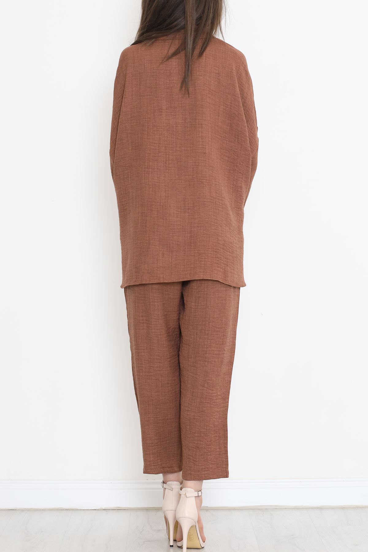 Keten Kimono Takım Acıkahve - 16451.1059.