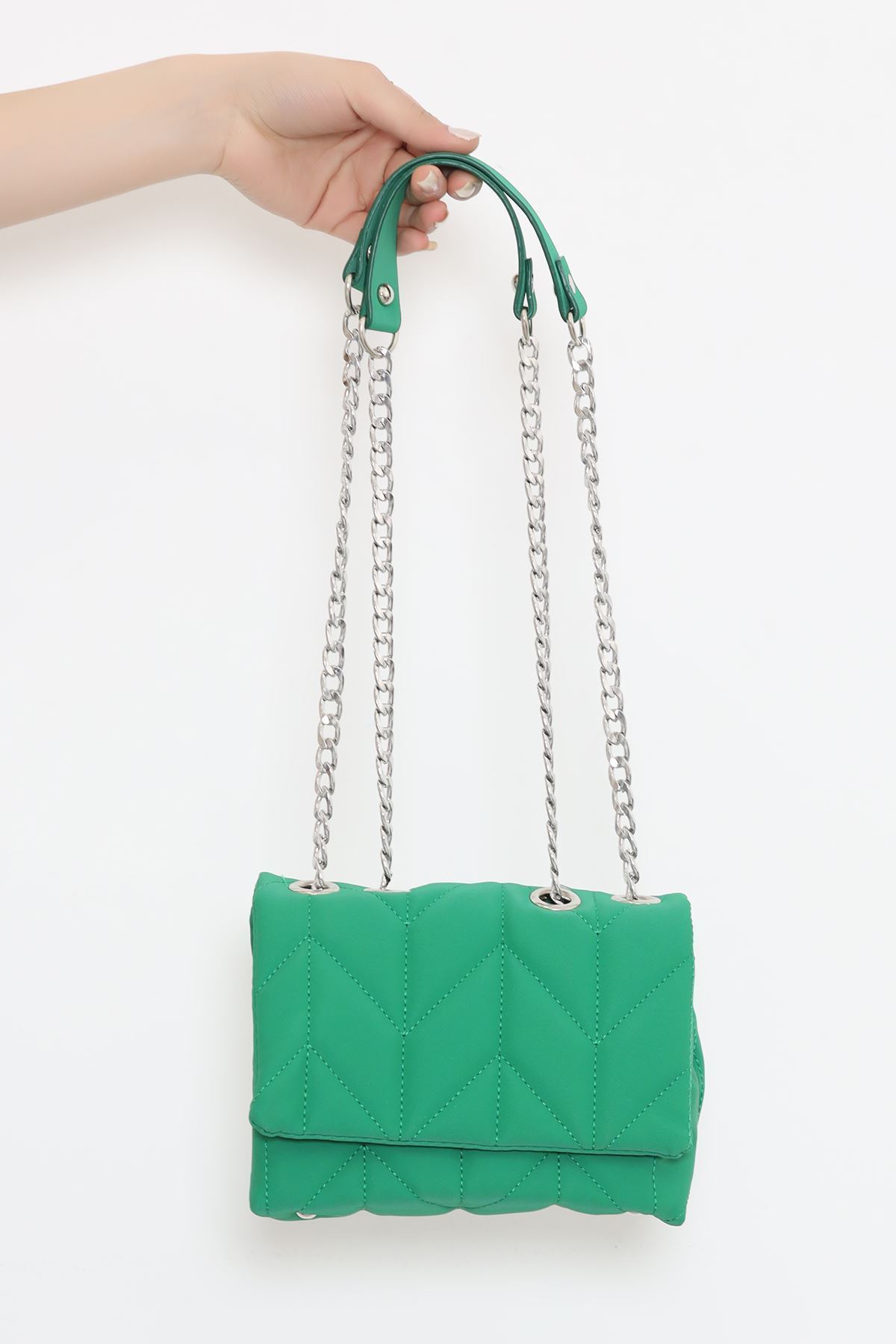 Kapitone Çanta Yeşil - 16691.1822.