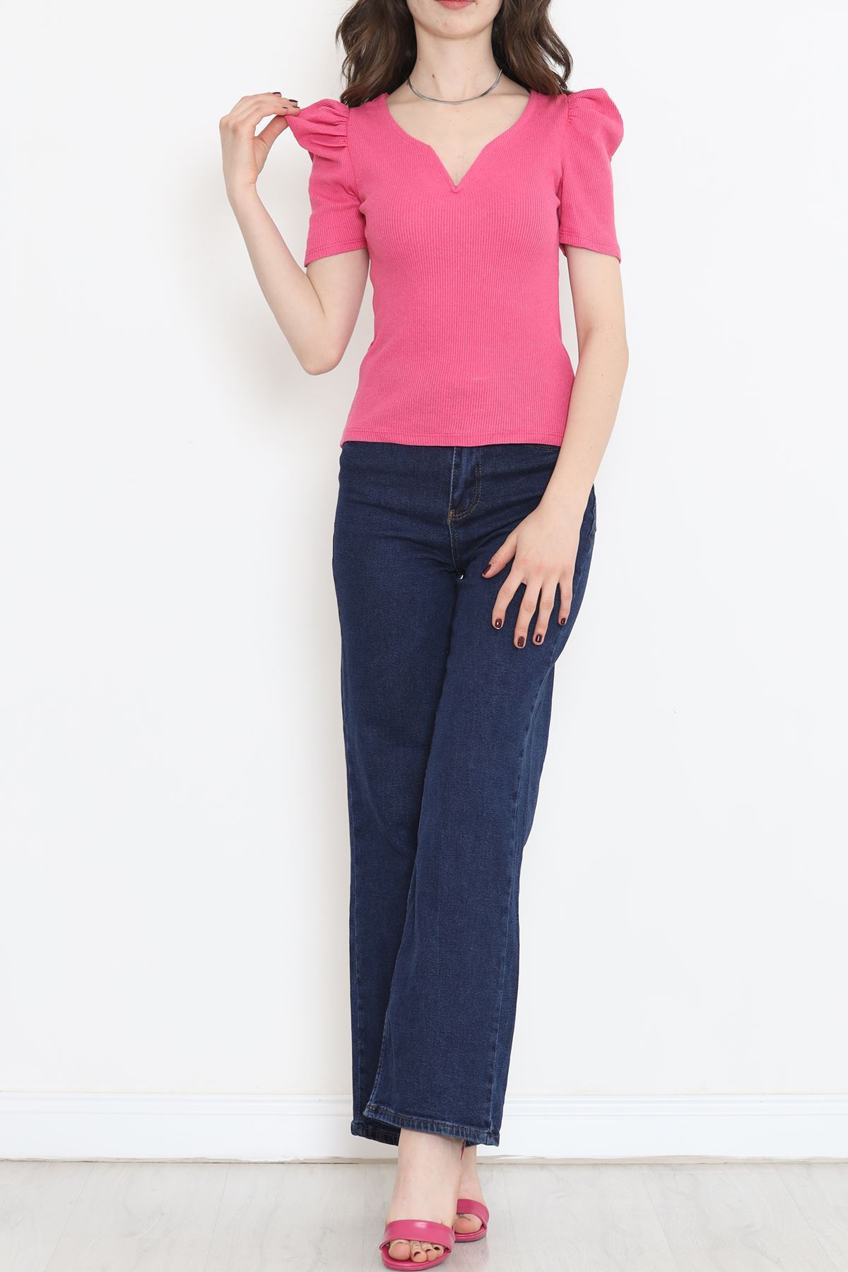 Prenses Kol Bluz Fuşya - 11697.1567.