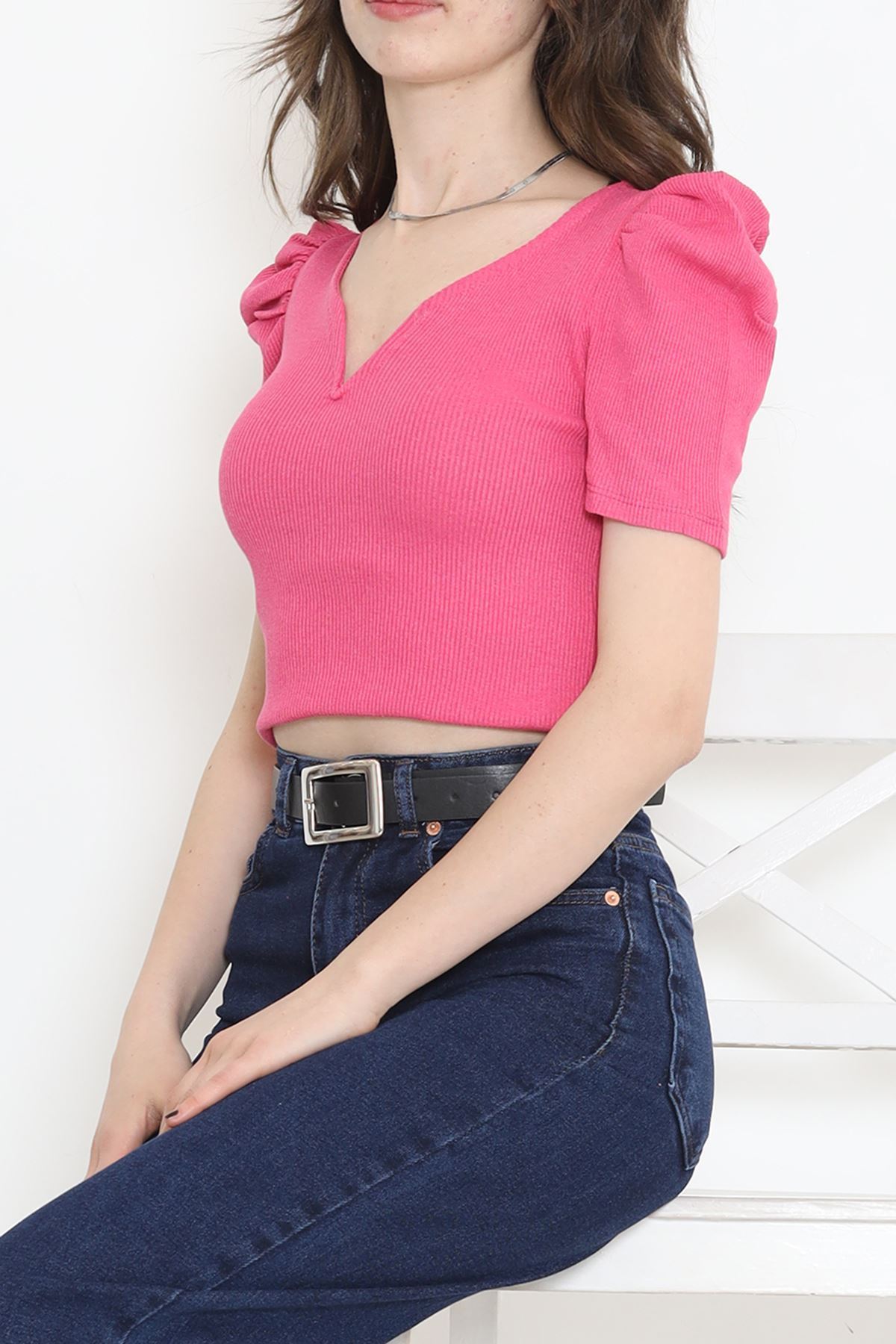 Prenses Kol Bluz Fuşya - 11697.1567.