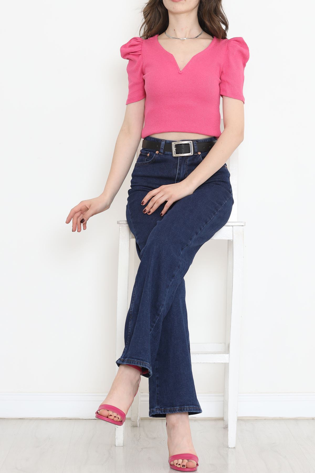 Prenses Kol Bluz Fuşya - 11697.1567.