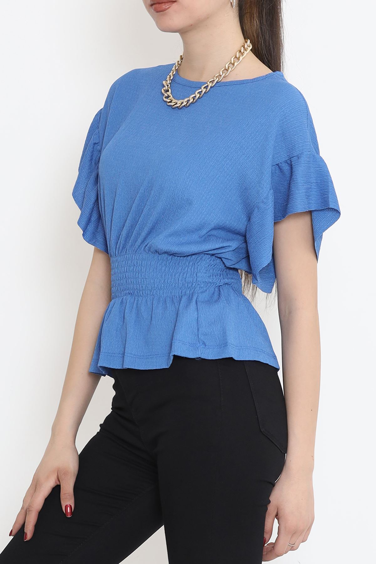 Bel Lastikli Bluz İndigo - 2490.555.