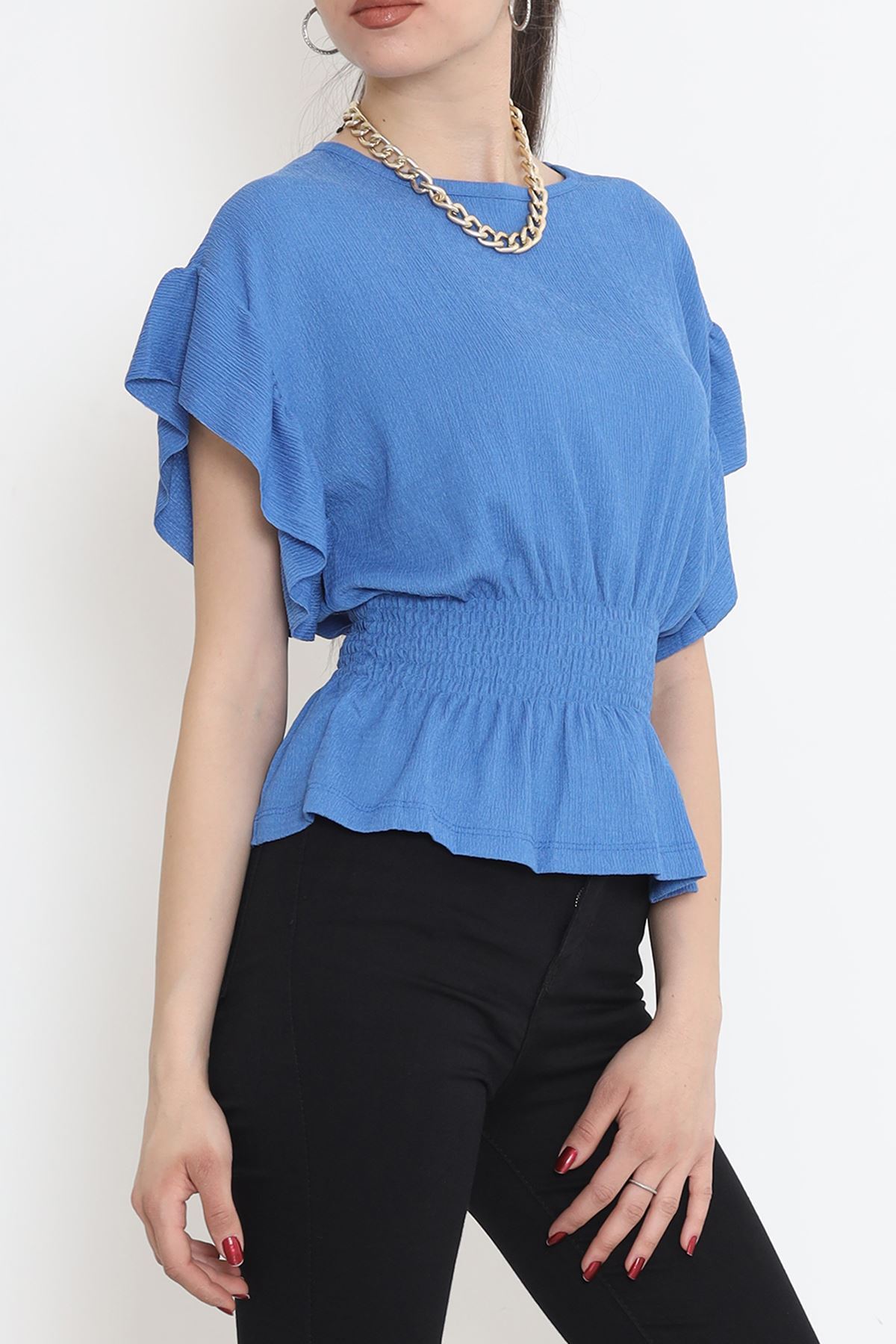 Bel Lastikli Bluz İndigo - 2490.555.