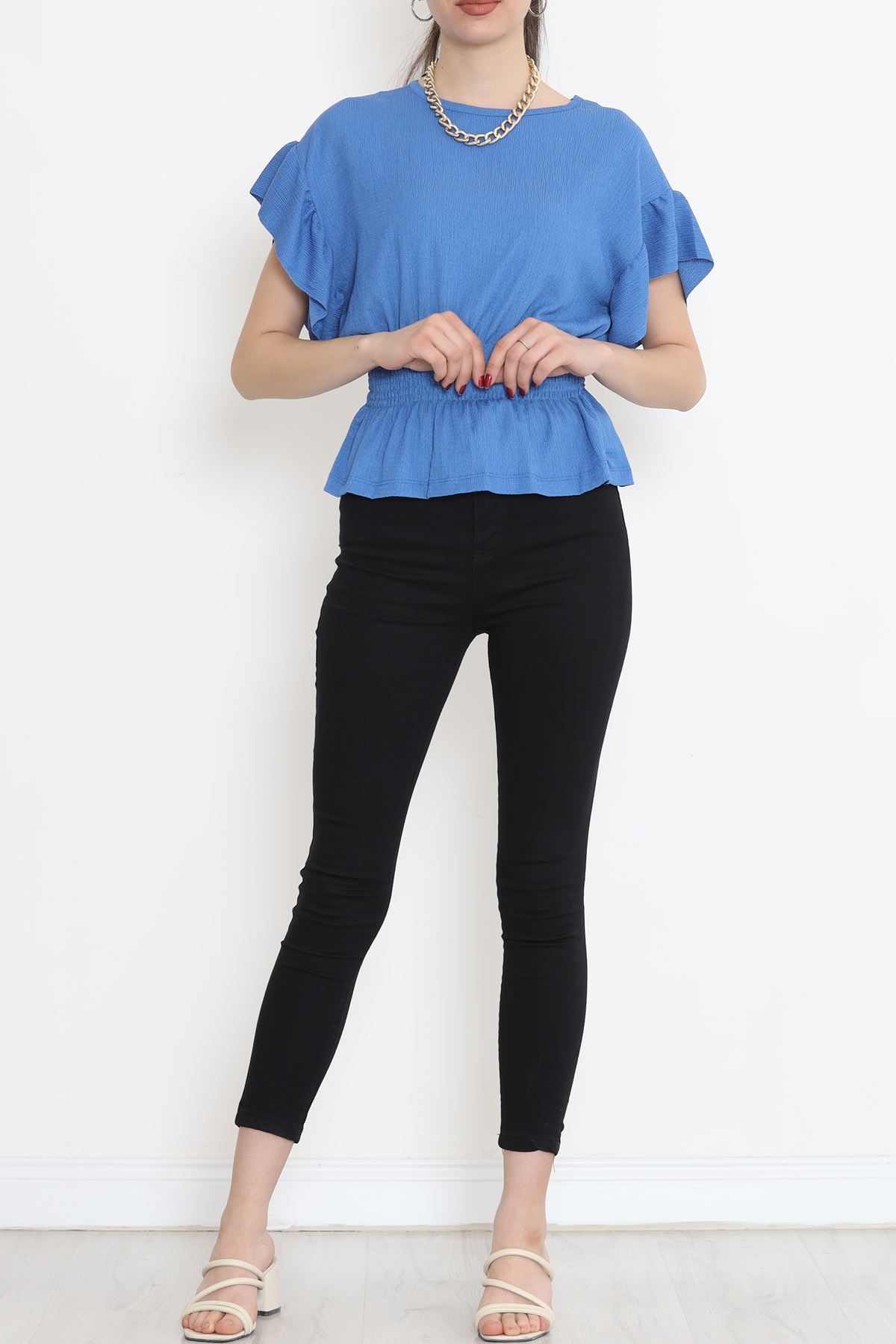 Bel Lastikli Bluz İndigo - 2490.555.