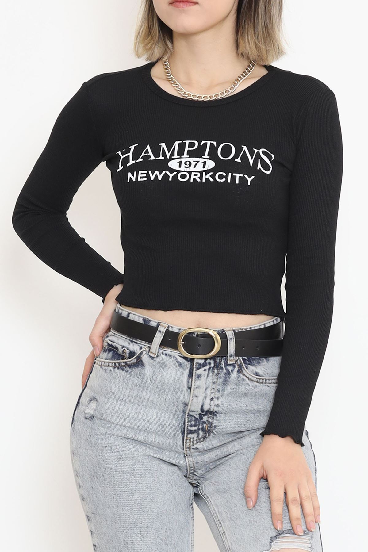 Kaşkorse Baskılı Bluz Siyah - 15845.1567.