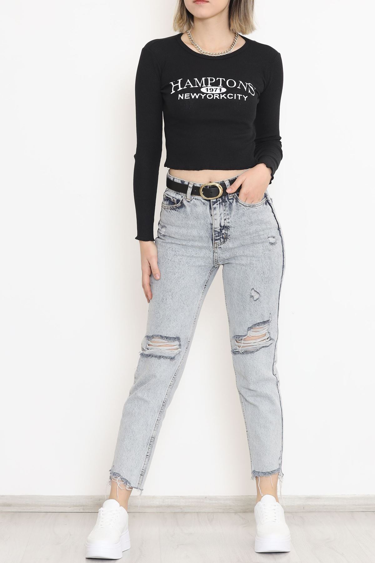 Kaşkorse Baskılı Bluz Siyah - 15845.1567.