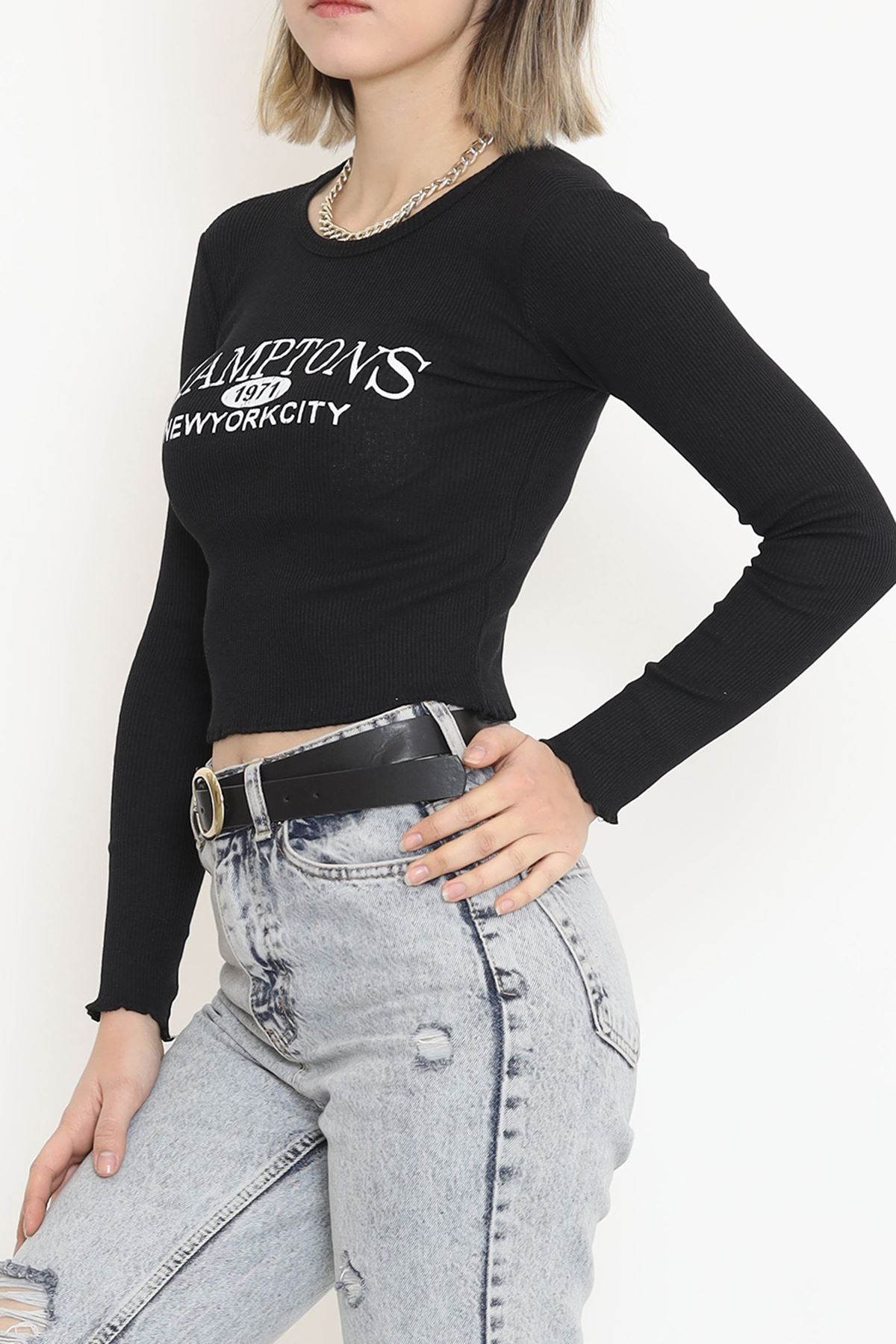 Kaşkorse Baskılı Bluz Siyah - 15845.1567.