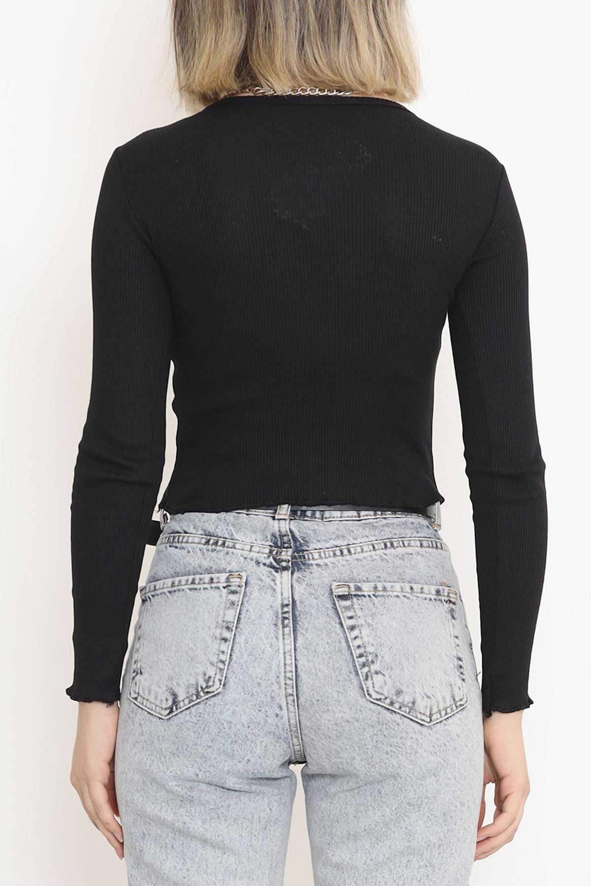 Kaşkorse Baskılı Bluz Siyah - 15845.1567.