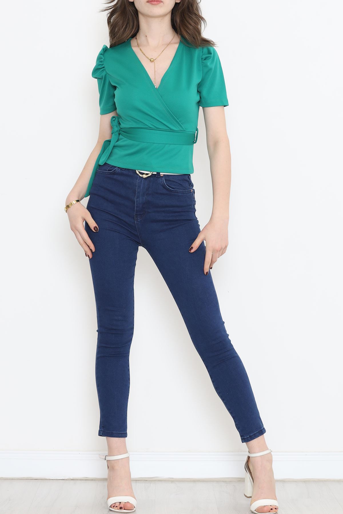Bel Detay Bluz Yeşil - 12234.631.