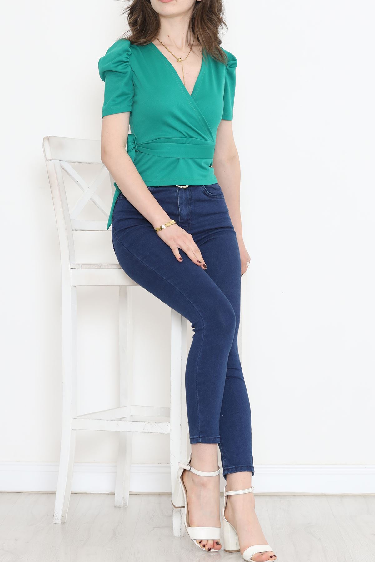 Bel Detay Bluz Yeşil - 12234.631.