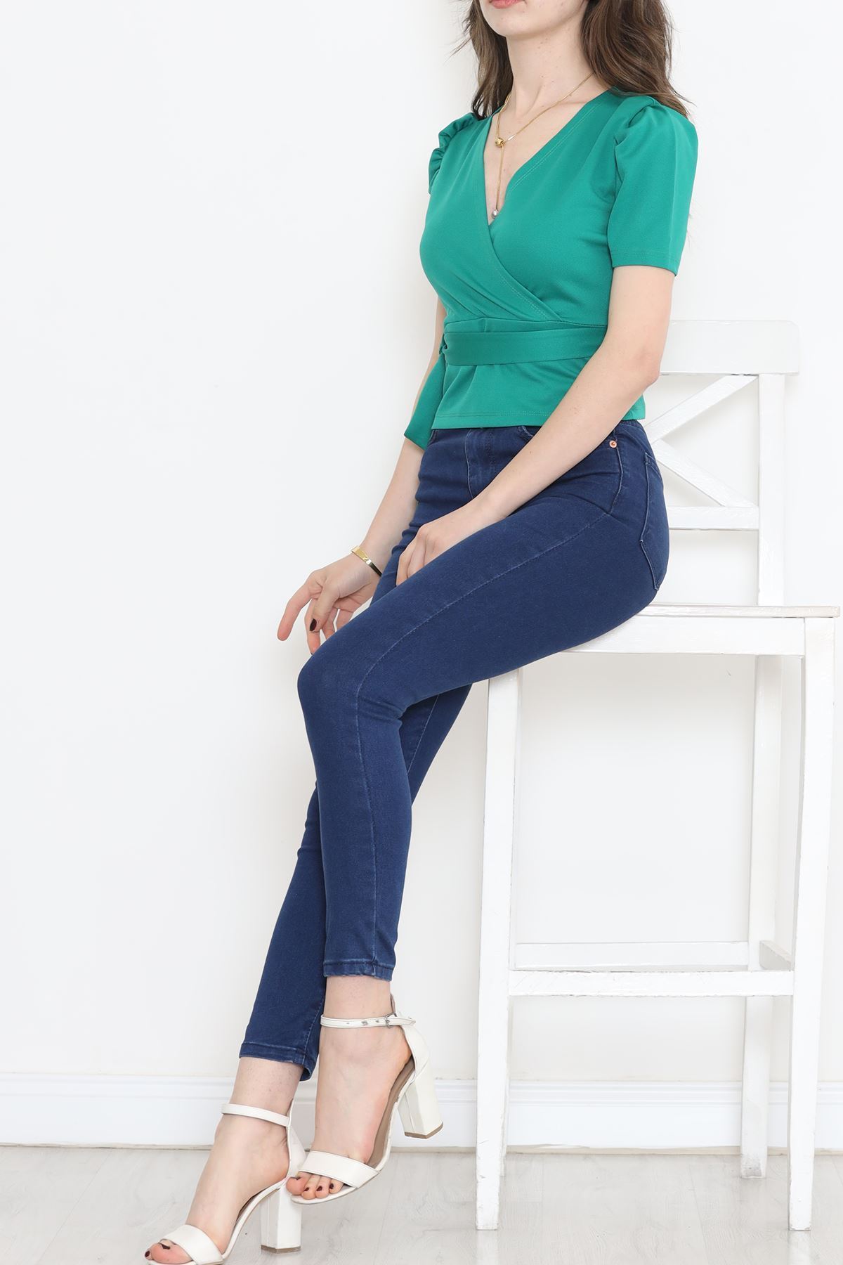 Bel Detay Bluz Yeşil - 12234.631.