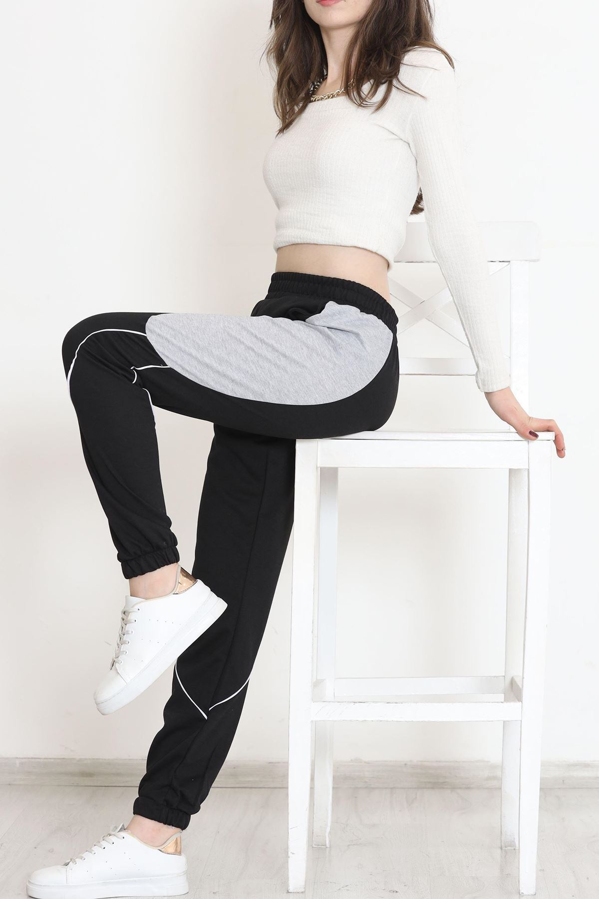 Parçalı Eşofman Altı Siyahgri - 15569.1348.