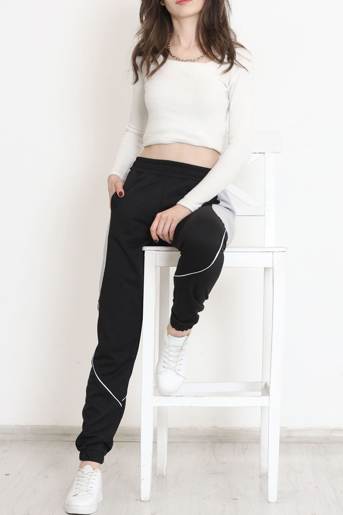 Parçalı Eşofman Altı Siyahgri - 15569.1348.