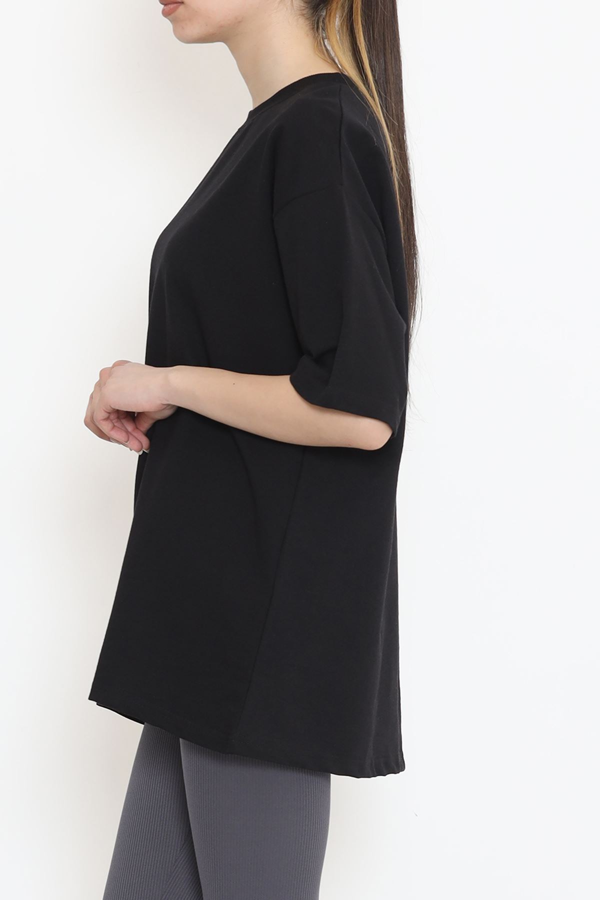 İki İplik Salaş Tişört Siyah - 152398.105.