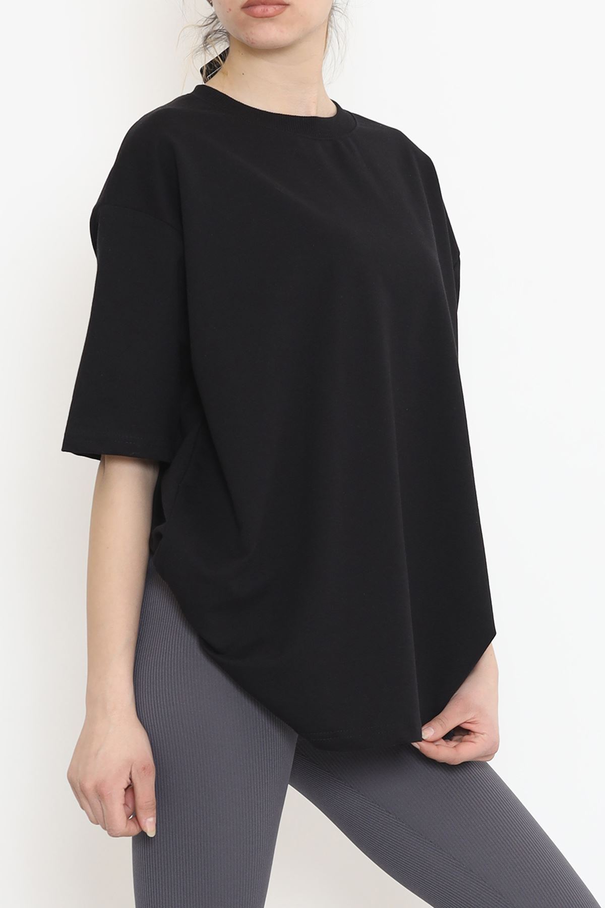 İki İplik Salaş Tişört Siyah - 152398.105.