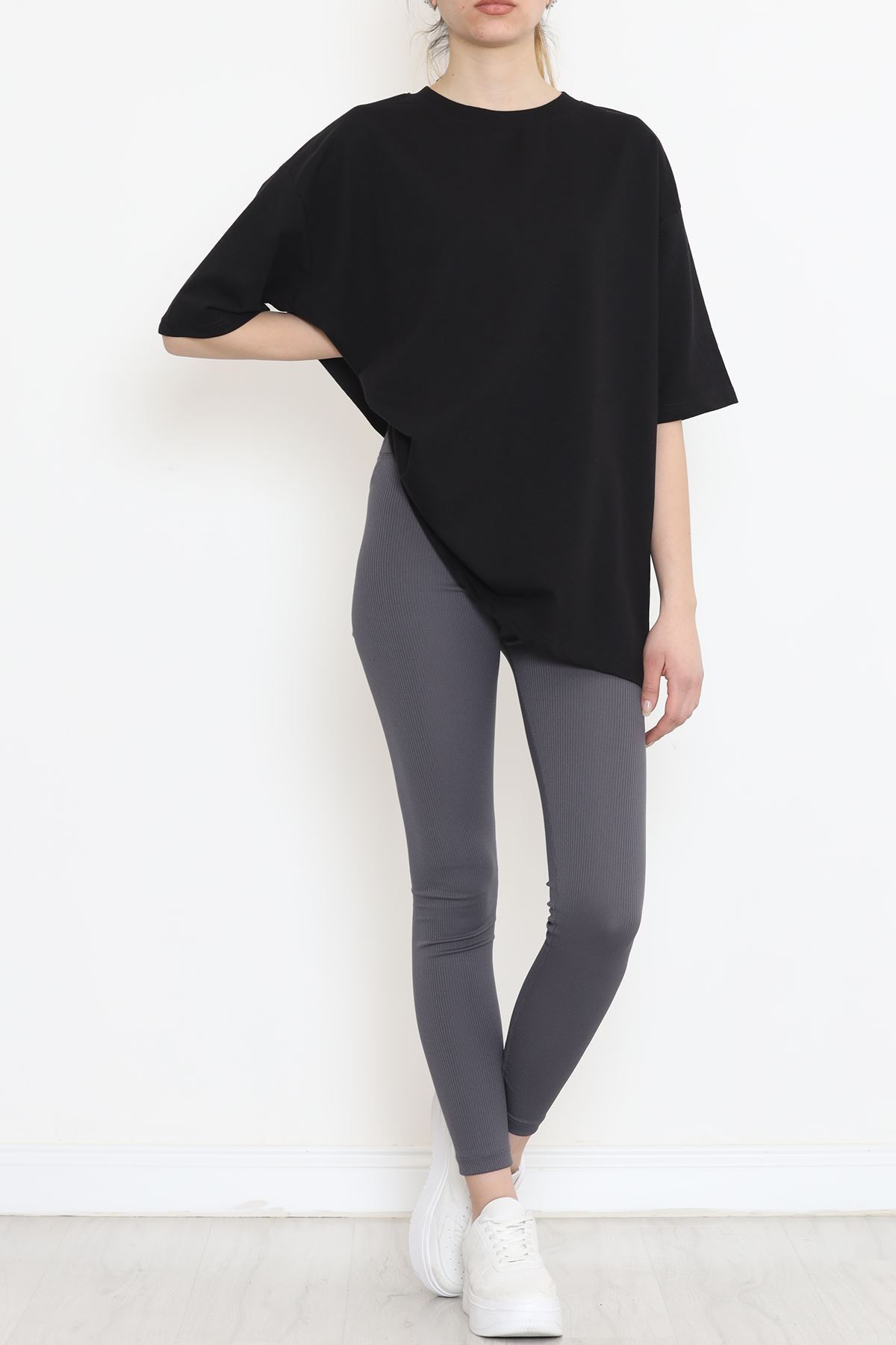 İki İplik Salaş Tişört Siyah - 152398.105.