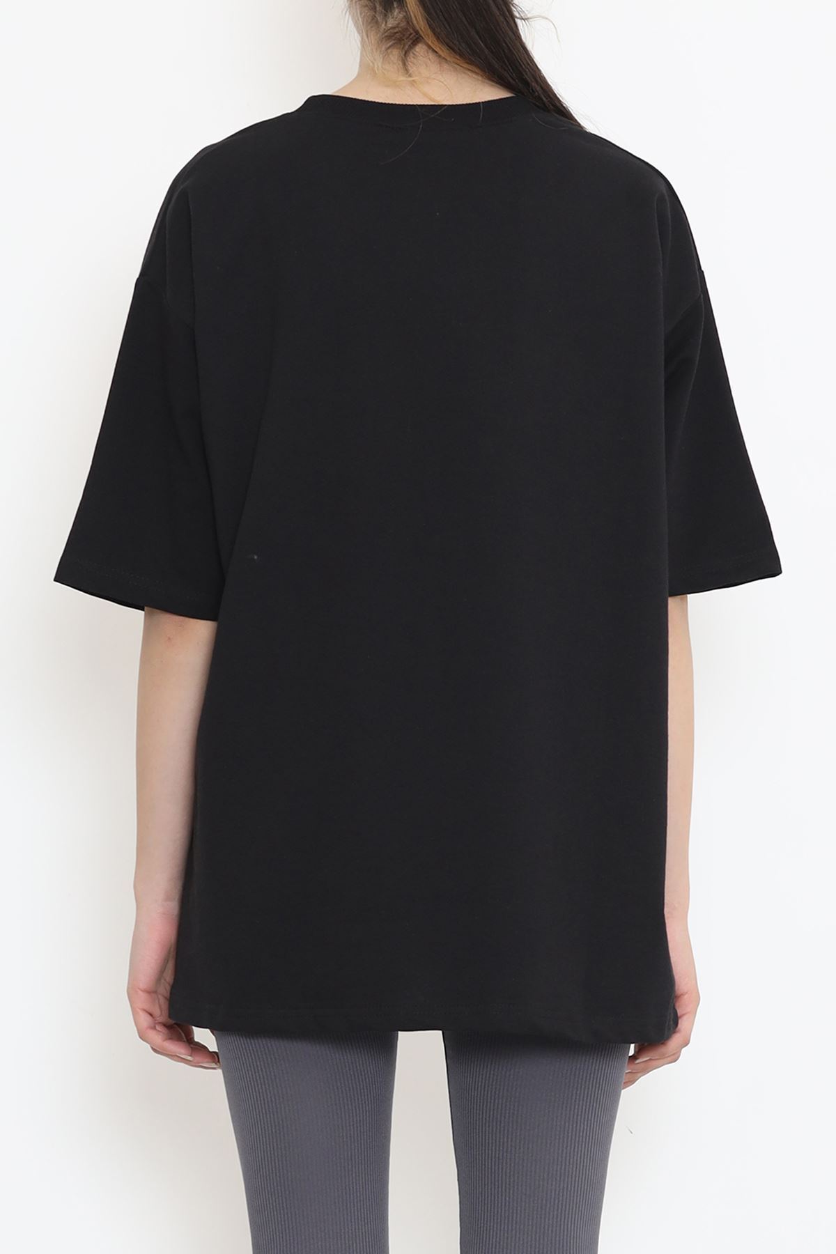 İki İplik Salaş Tişört Siyah - 152398.105.