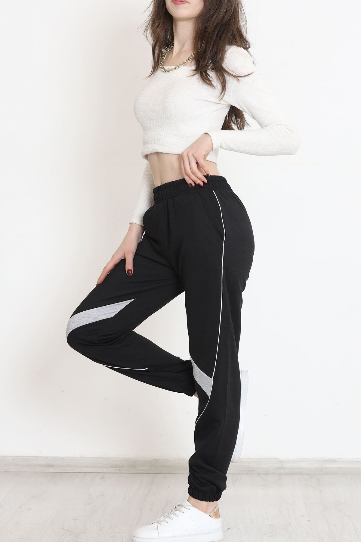 Şeritli Eşofman Altı Siyah - 15570.1348.