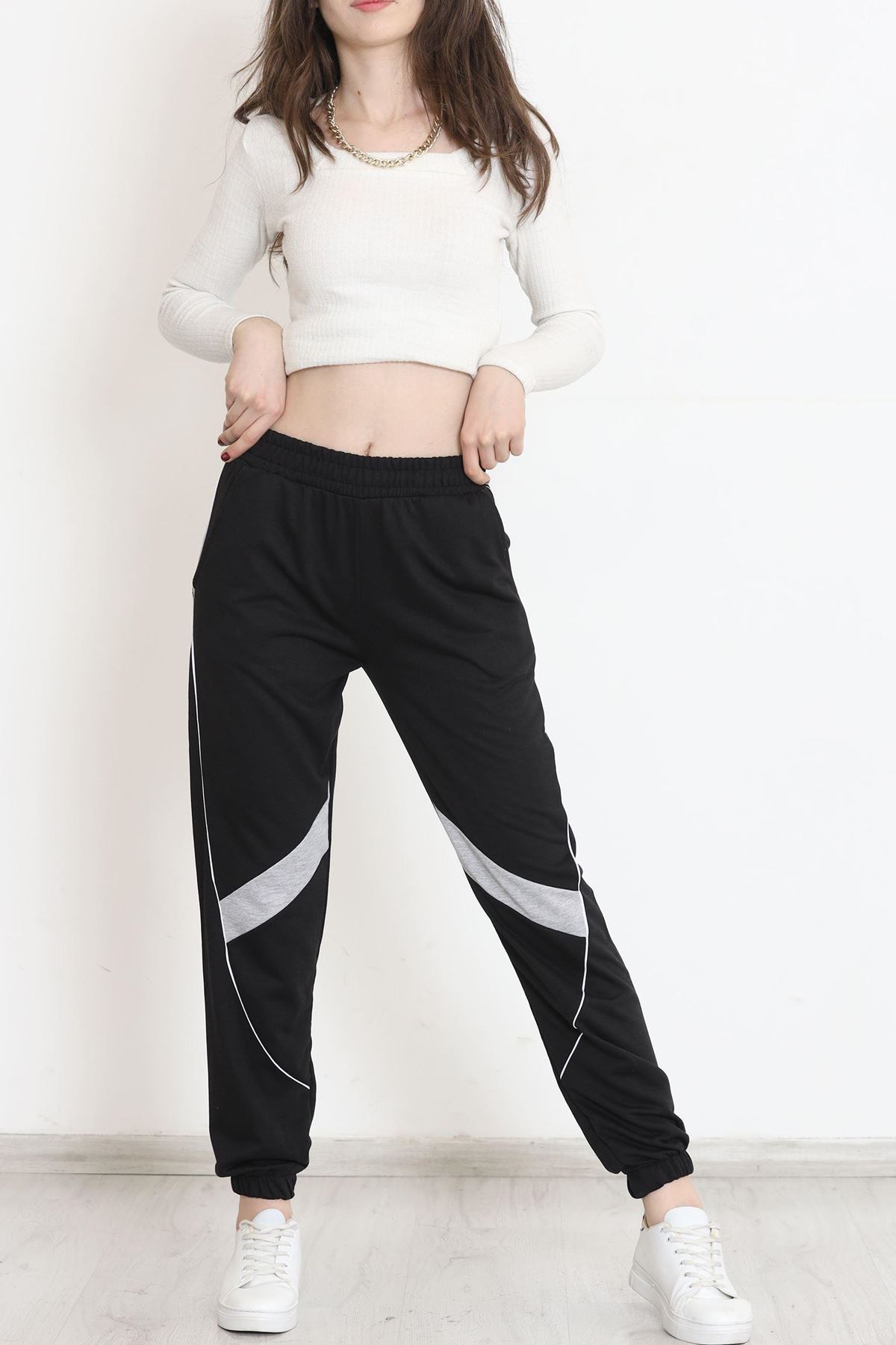 Şeritli Eşofman Altı Siyah - 15570.1348.