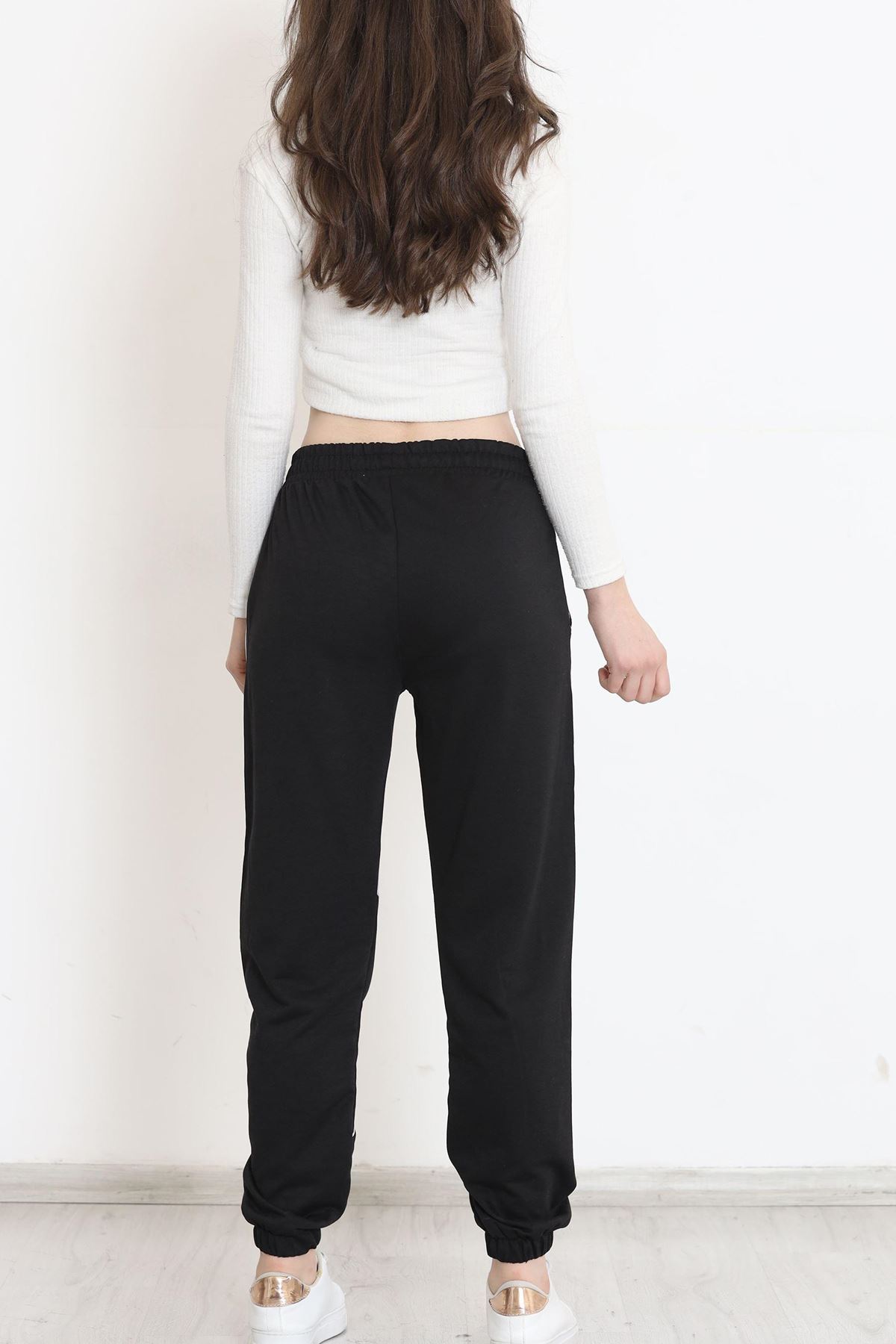 Şeritli Eşofman Altı Siyah - 15570.1348.