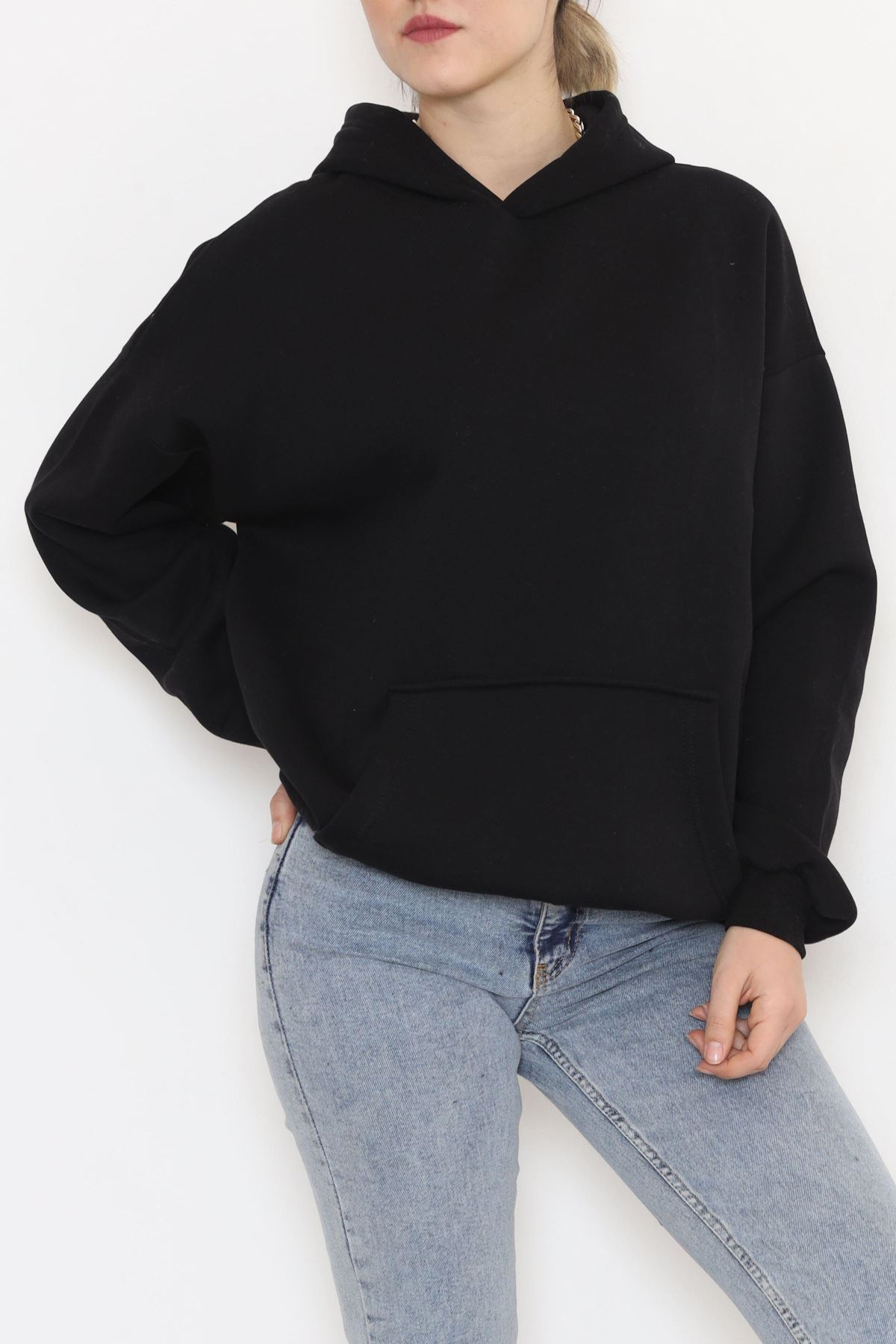 Kapşonlu Sweat Siyah - 930.1247.