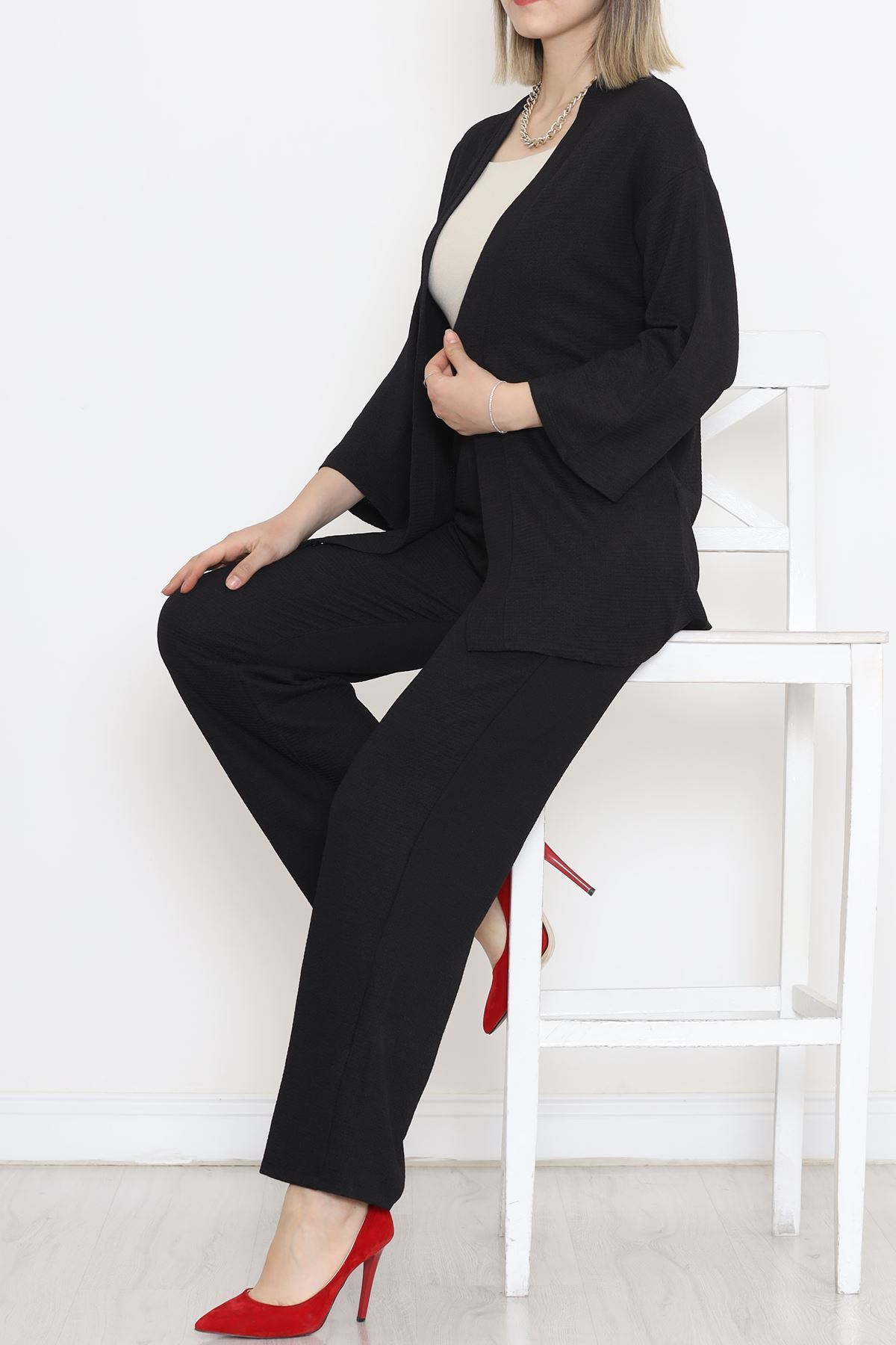 Uzun Kimono Takım Siyah - 722.1247.