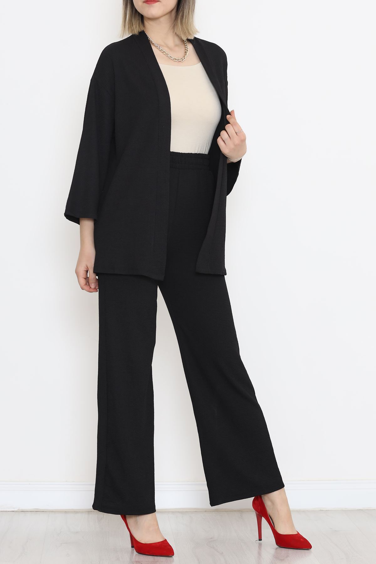 Uzun Kimono Takım Siyah - 722.1247.