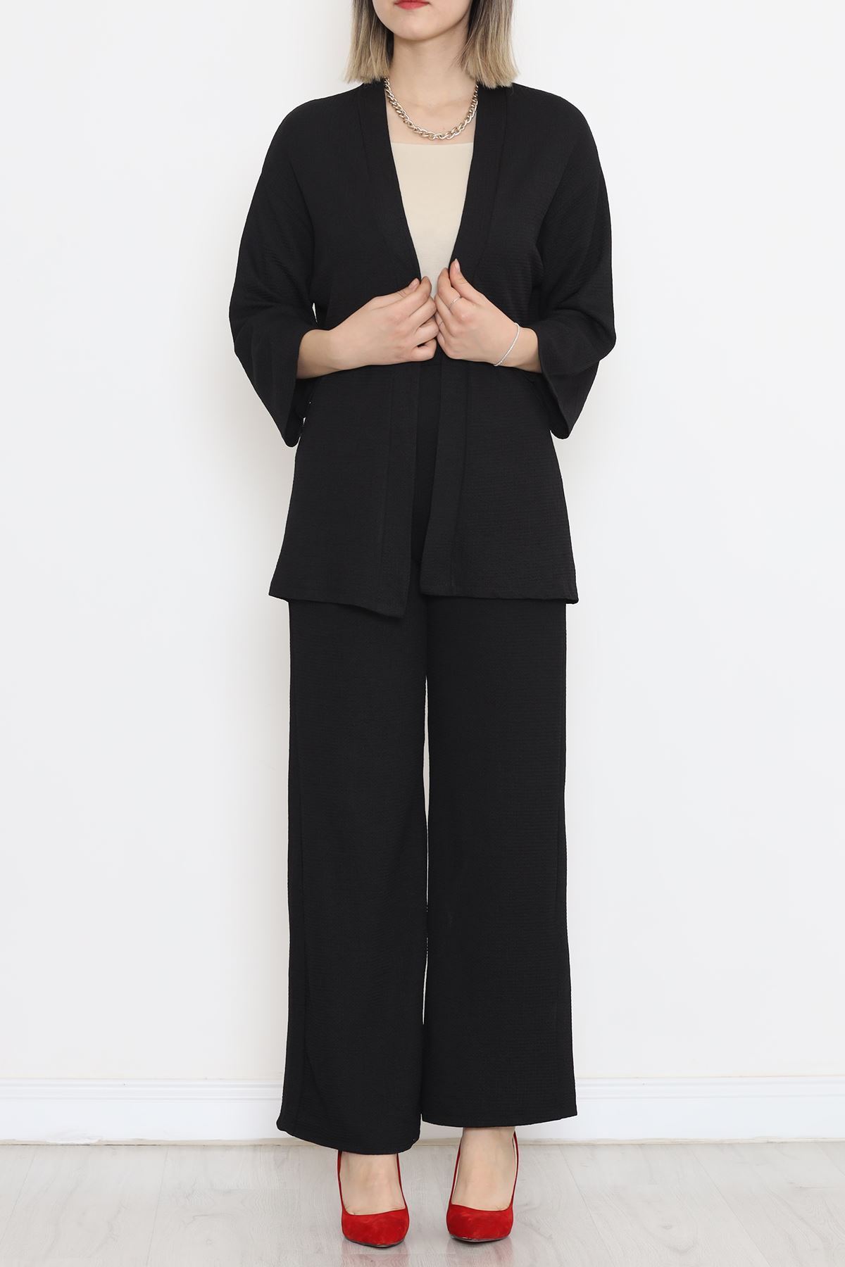 Uzun Kimono Takım Siyah - 722.1247.