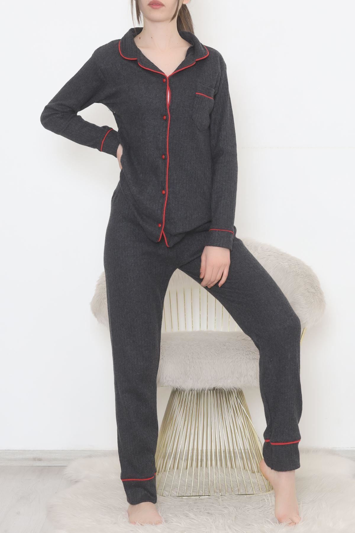 Düğmeli Fitilli Takım Antrasit - 12517.1048.