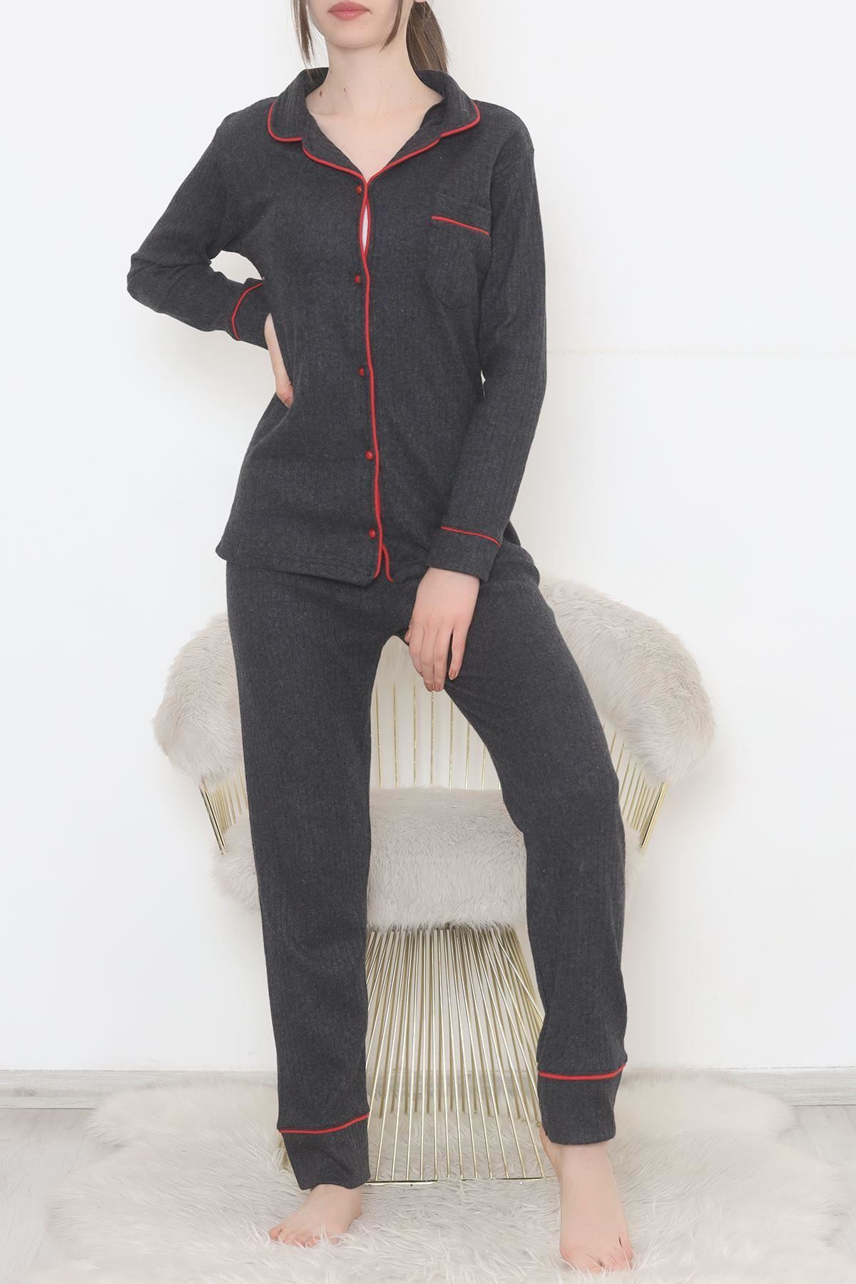 Düğmeli Fitilli Takım Antrasit - 12517.1048.