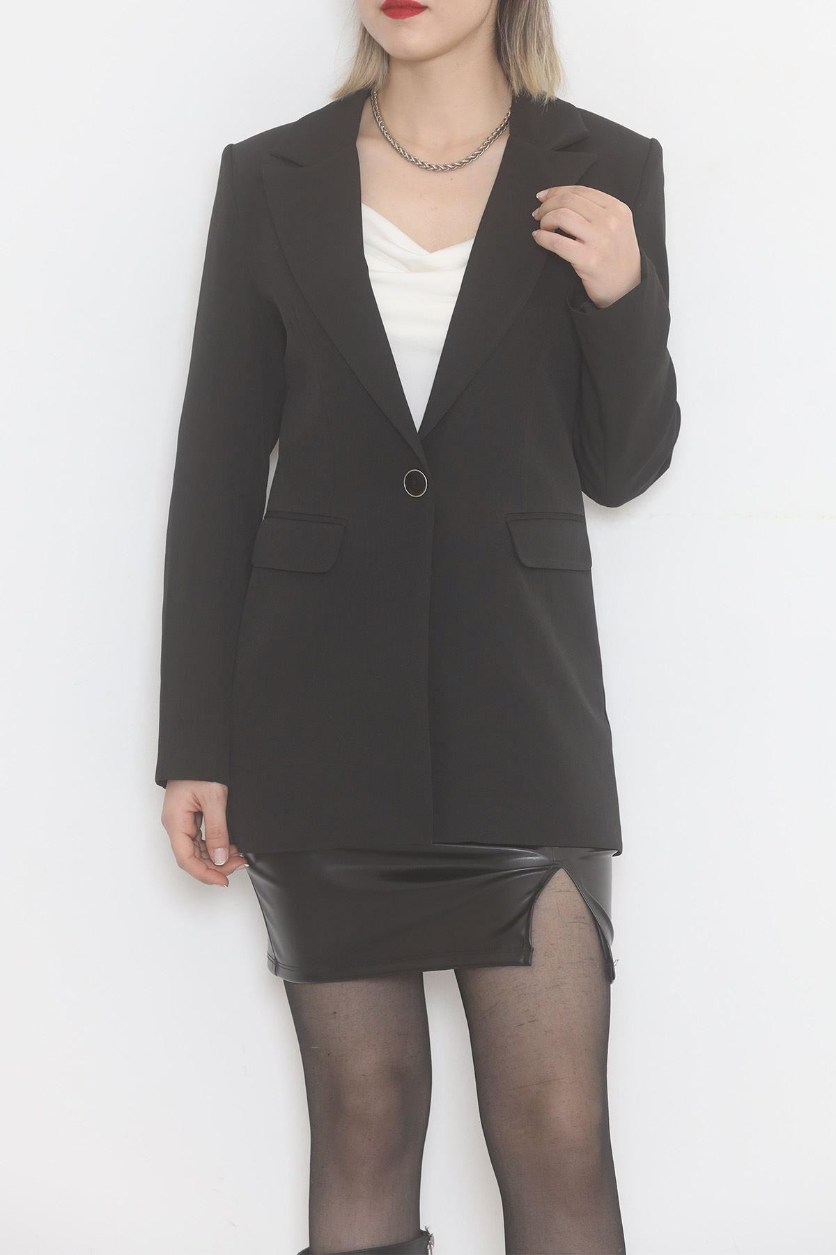 Tek Düğme Blazer Ceket Siyah - 15527.1791.
