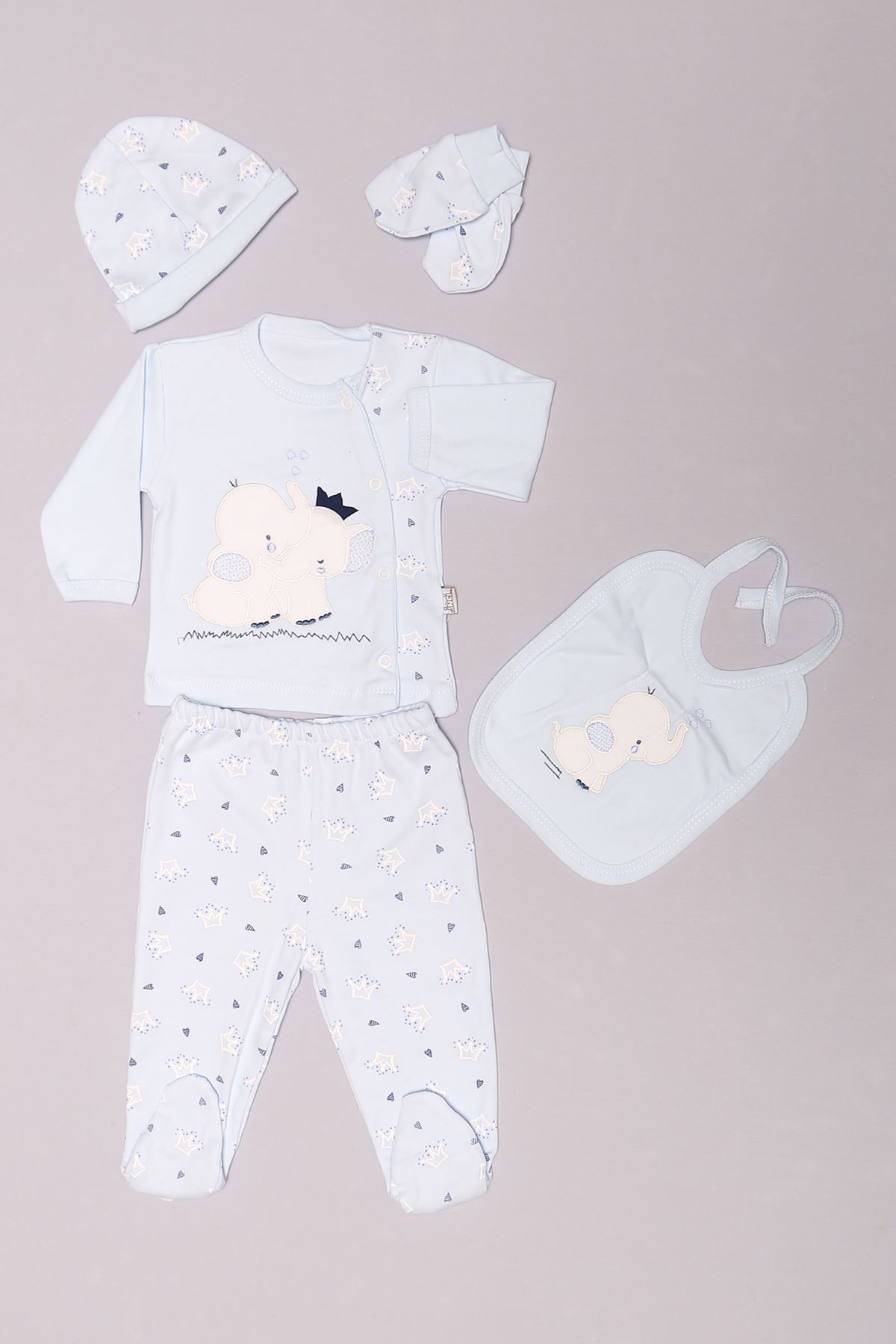 0-3 Ay Bebek Zıbın Takım Mavi - 01008.1803.