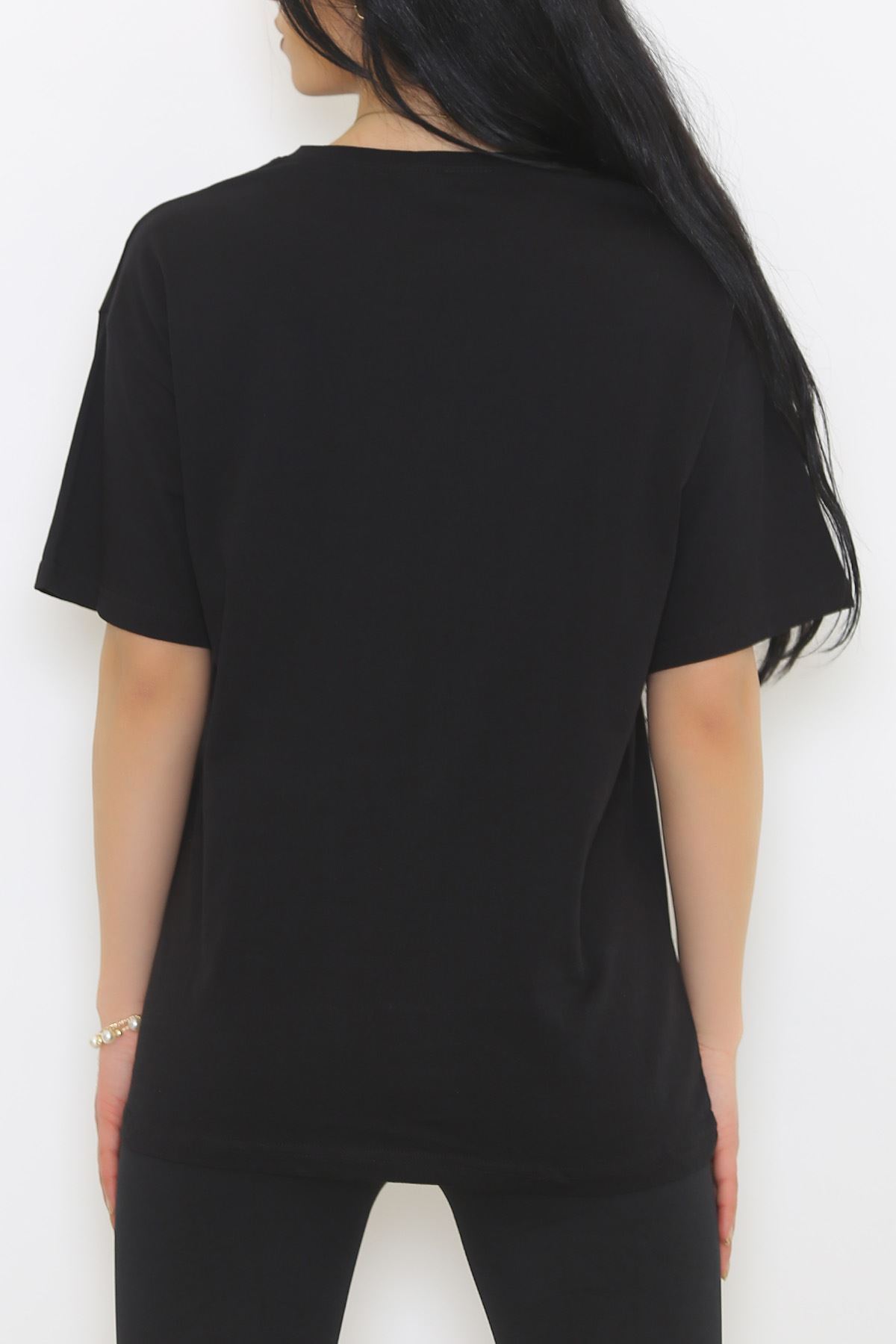 Ayıcık Detaylı Tişört Siyah - 3498.105.