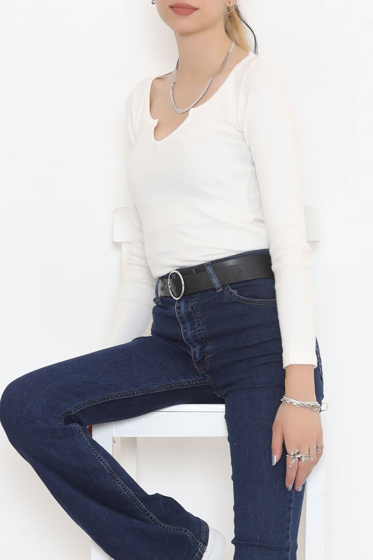 V Yaka Dekolteli Body Ekru - 9937.1567.