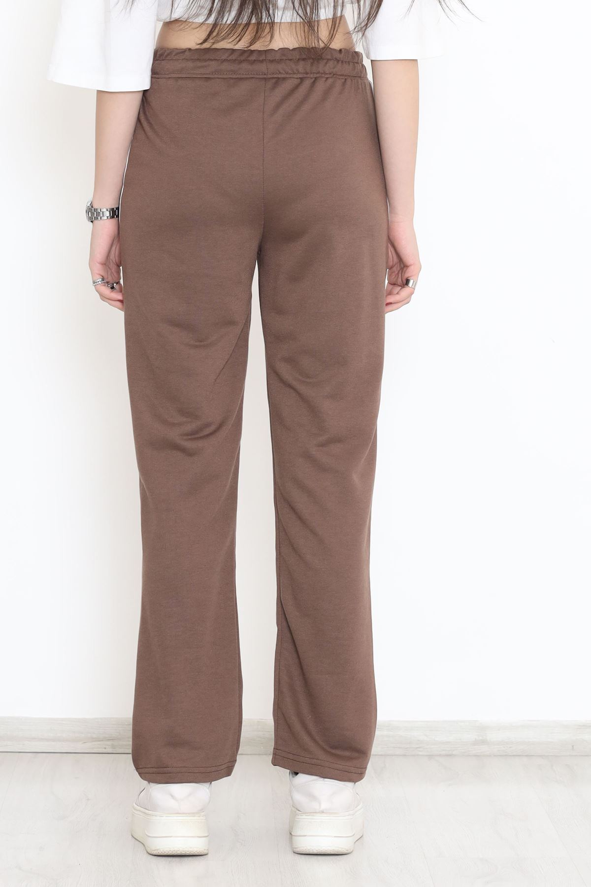 Yanı Çizgili Eşofman Altı Kahverengi - 15084.5238.