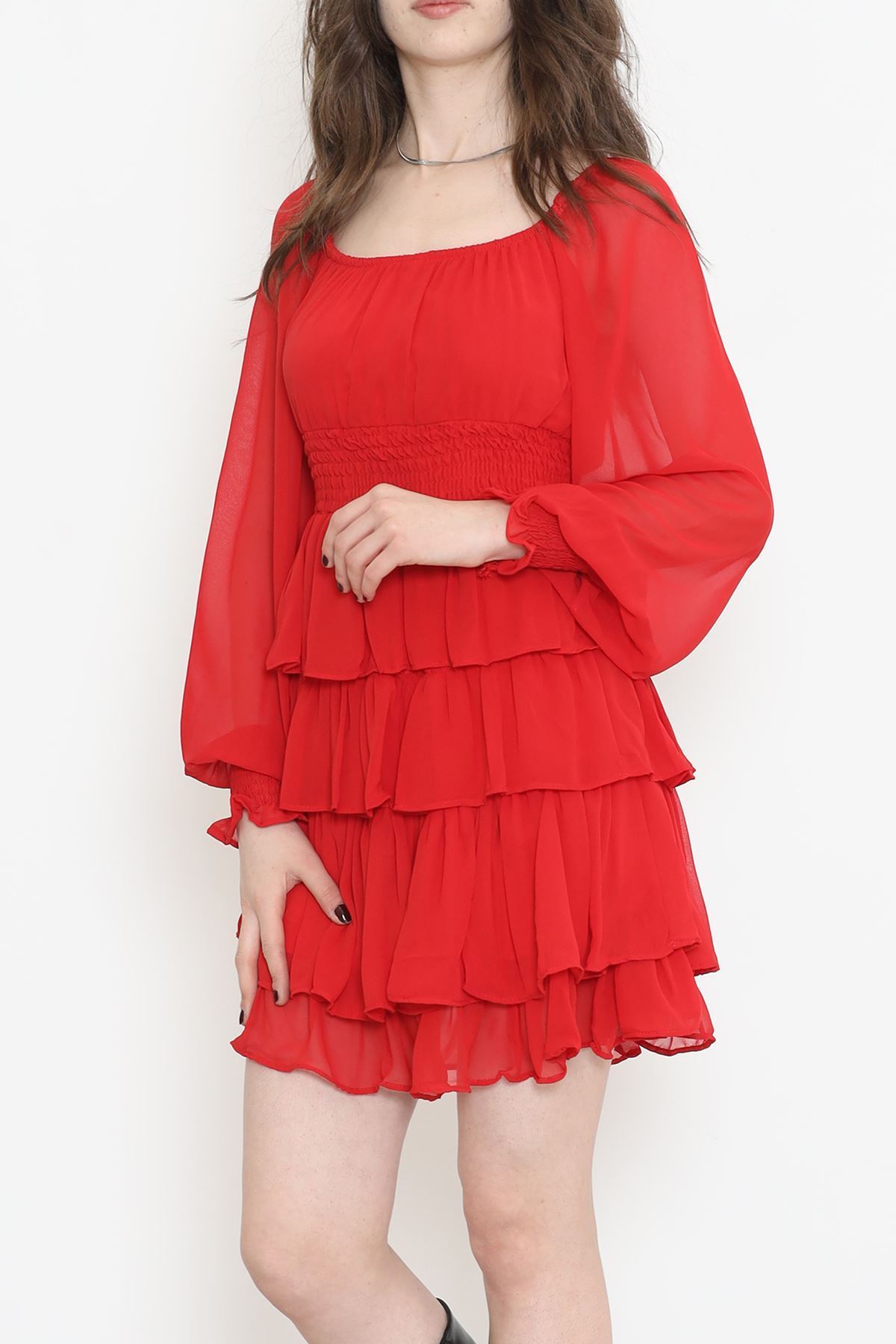 Kat Kat Şifon Elbise Kırmızı - 17742.1247.