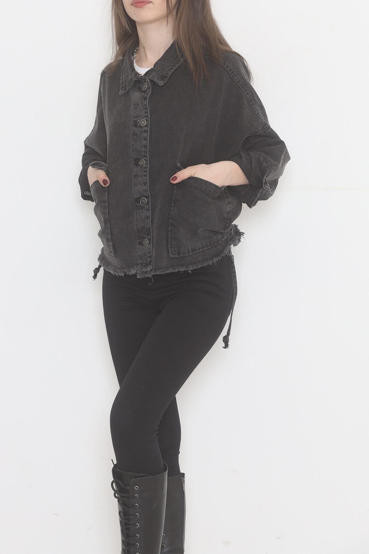 Altı Püsküllü Kot Ceket Antrasit - 474516.1406.