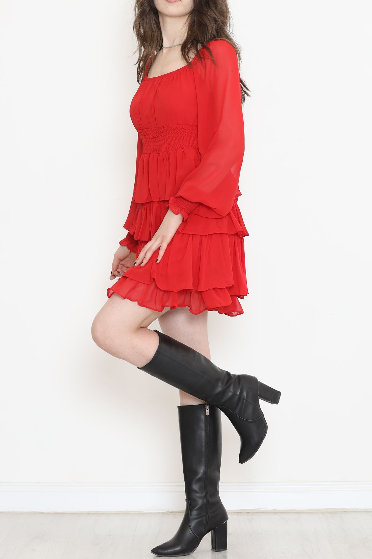 Kat Kat Şifon Elbise Kırmızı - 17742.1247.