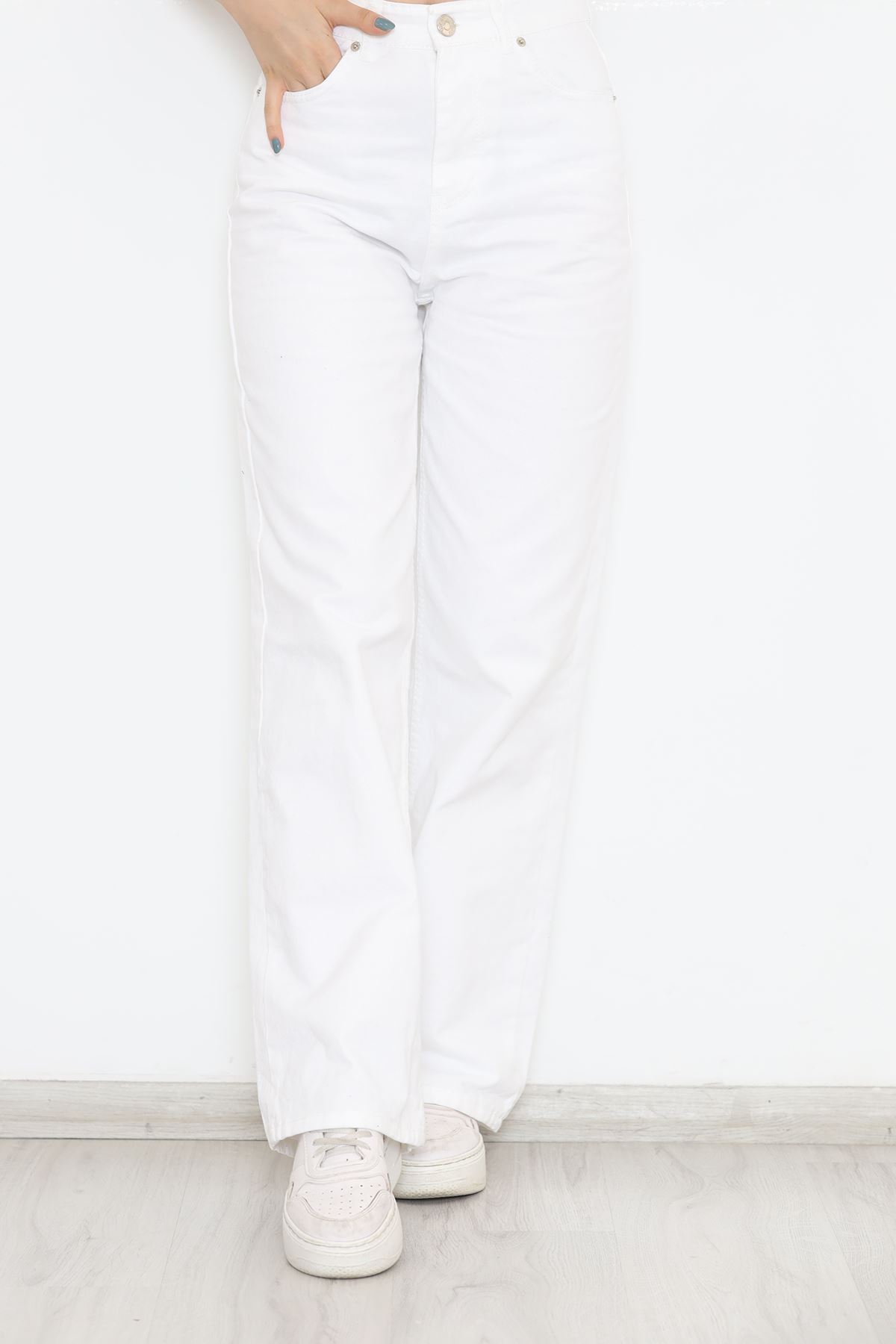 Palazzo Kot Pantolon Beyaz - 11879.1431.