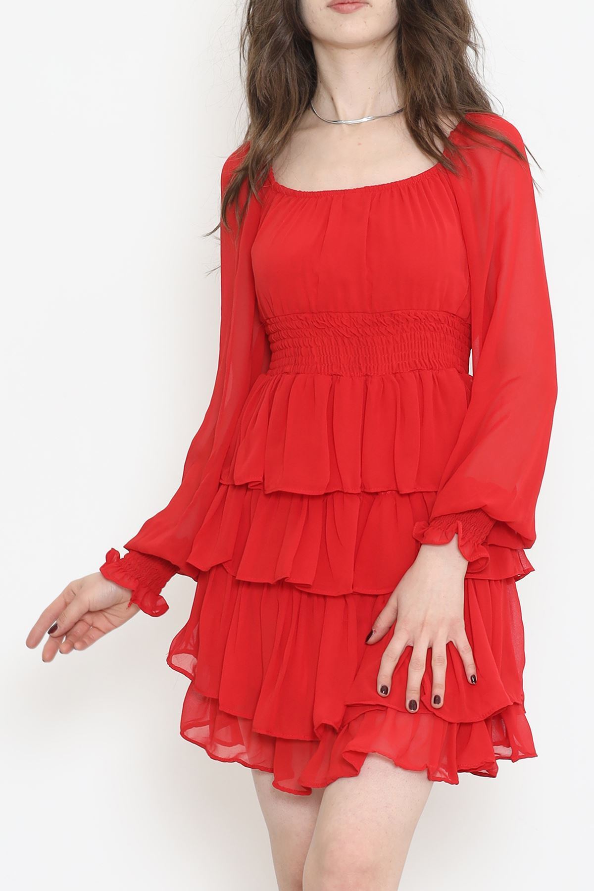 Kat Kat Şifon Elbise Kırmızı - 17742.1247.