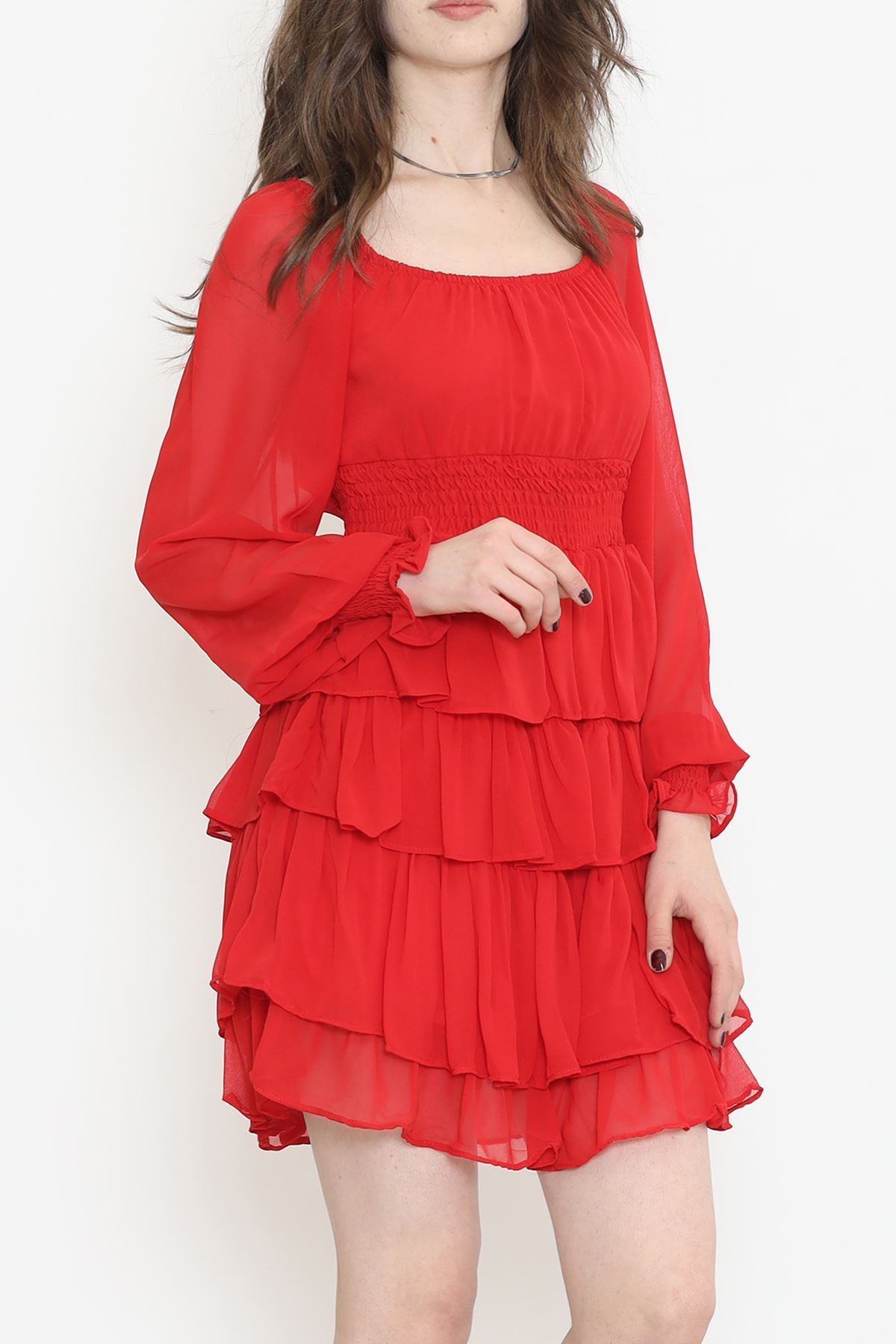 Kat Kat Şifon Elbise Kırmızı - 17742.1247.